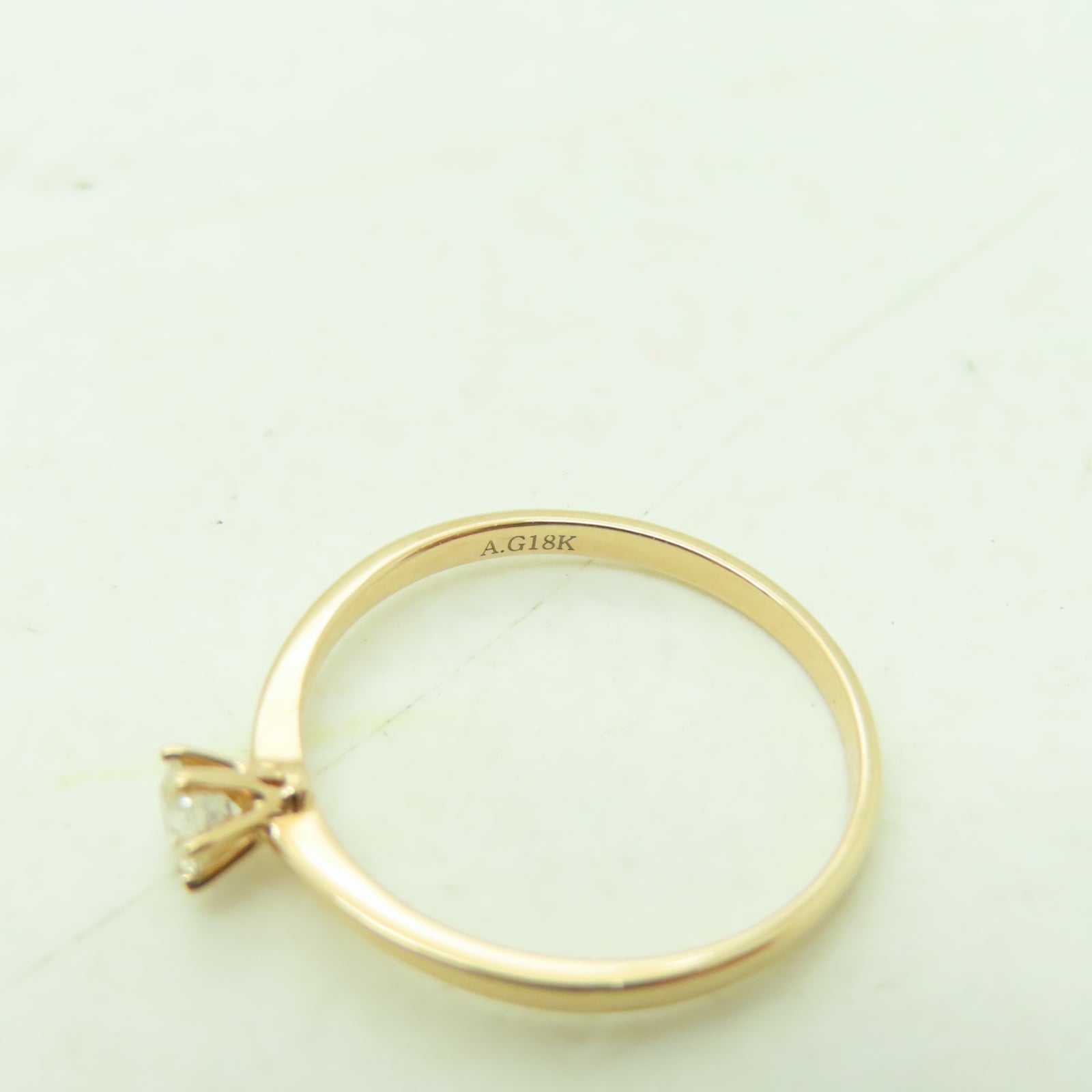 JEWELRY 18K玫瑰金Diamond Ring 0.15ct鑽石戒指US#5.5