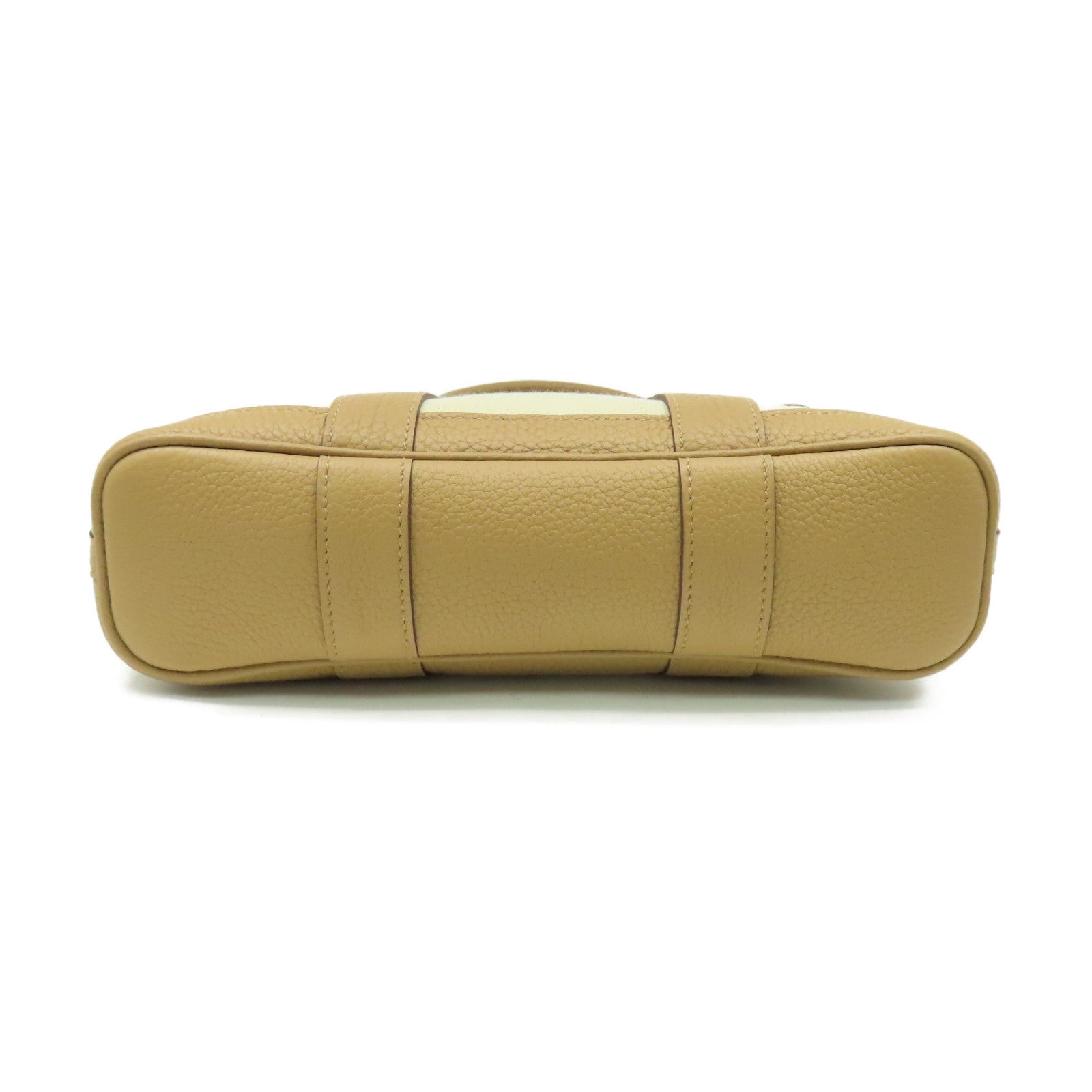 HERMES 帆布Garden File PM 2Way Tote Bag銀扣手挽肩背兩用袋Biscuit餅乾色