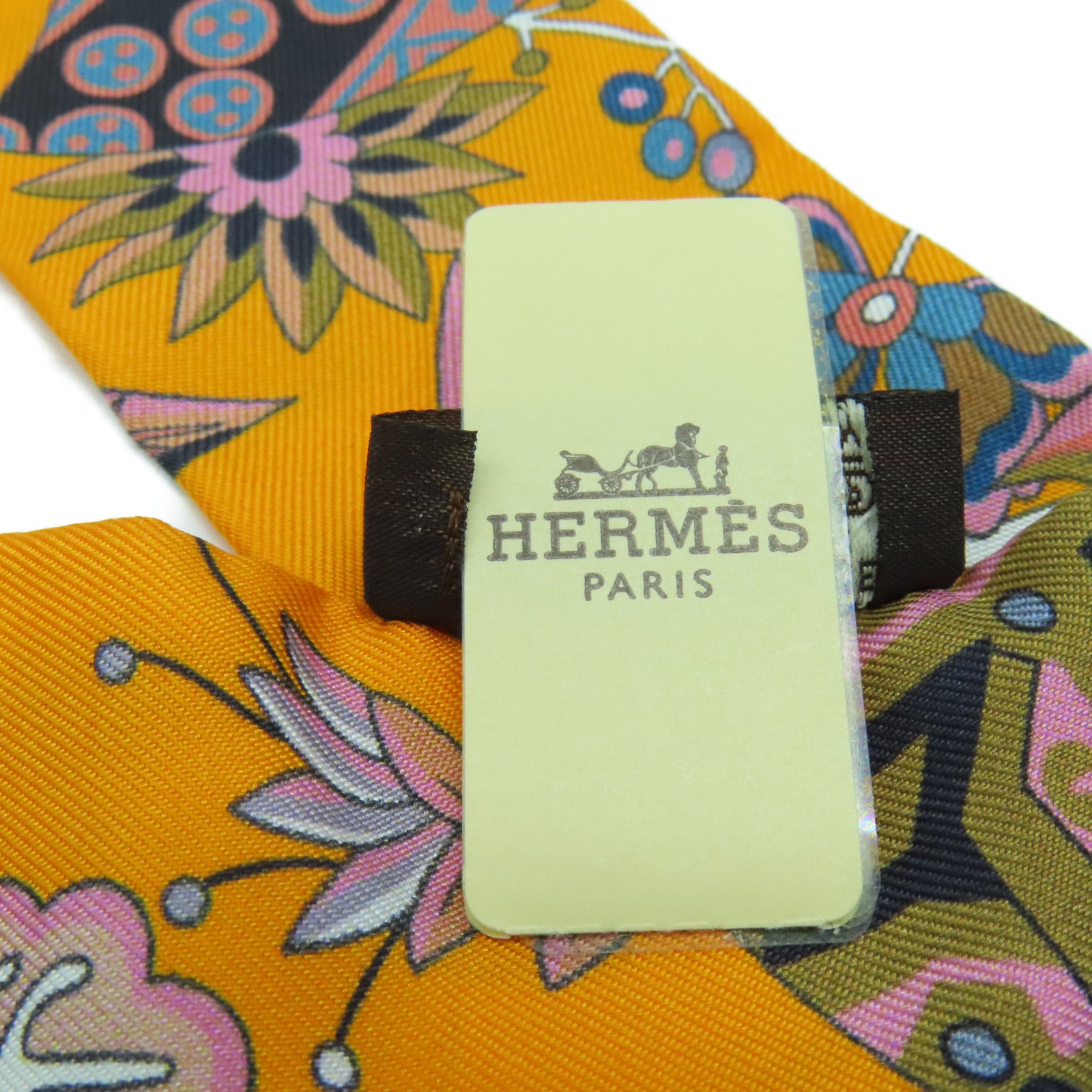 HERMES 【激減優惠】絲質Twilly絲巾橘色