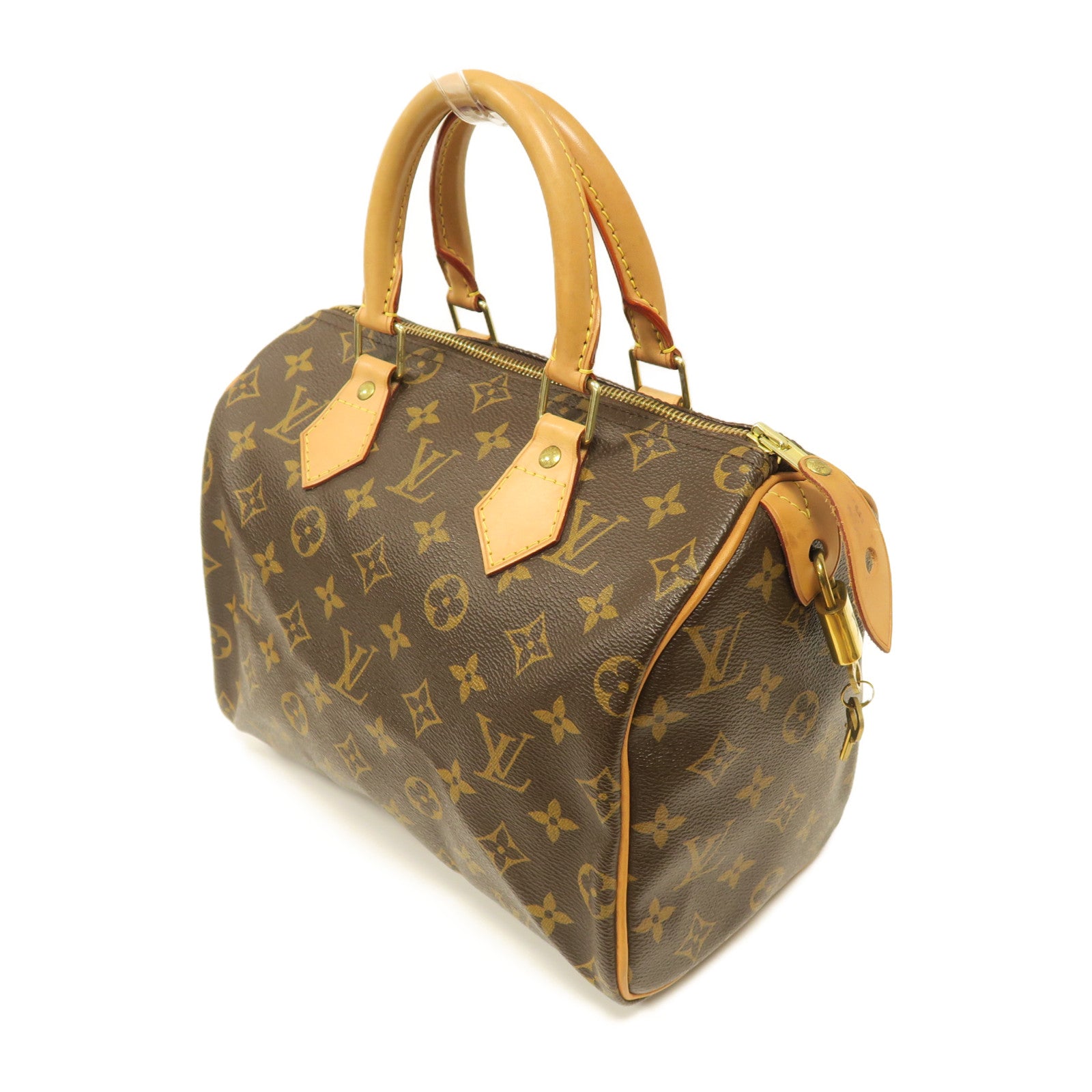 LOUIS VUITTON Monogram Speedy 25金扣手挽袋啡色
