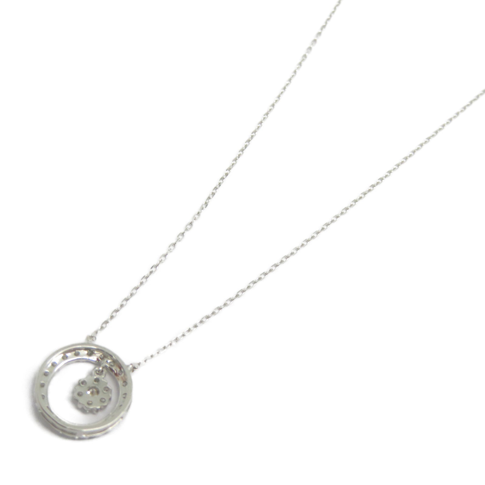 JEWELRY 18K白金Diamond Necklace 0.29ct鑽石項鍊銀色
