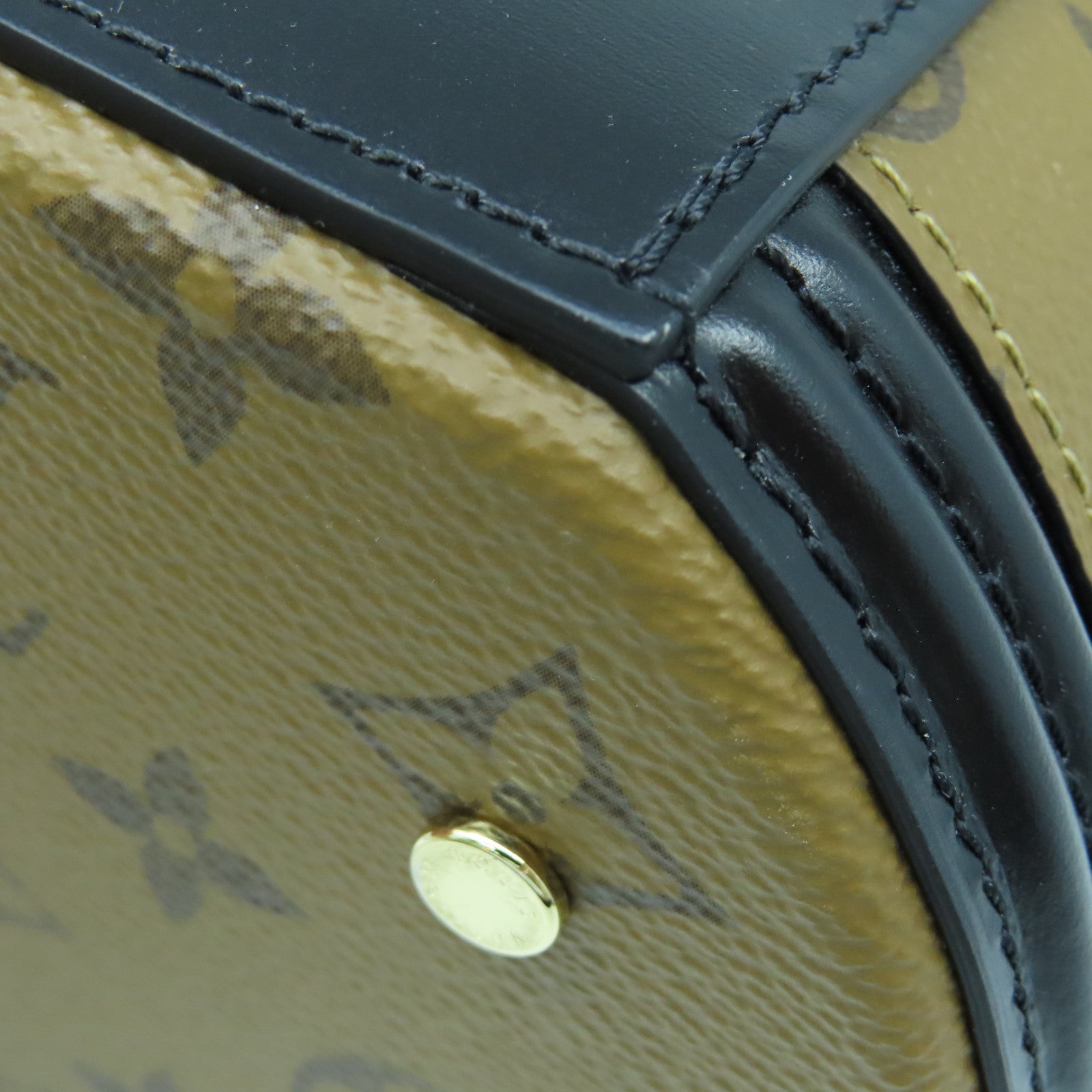 LOUIS VUITTON Monogram Reverse Cannes金扣手挽肩背兩用袋啡色