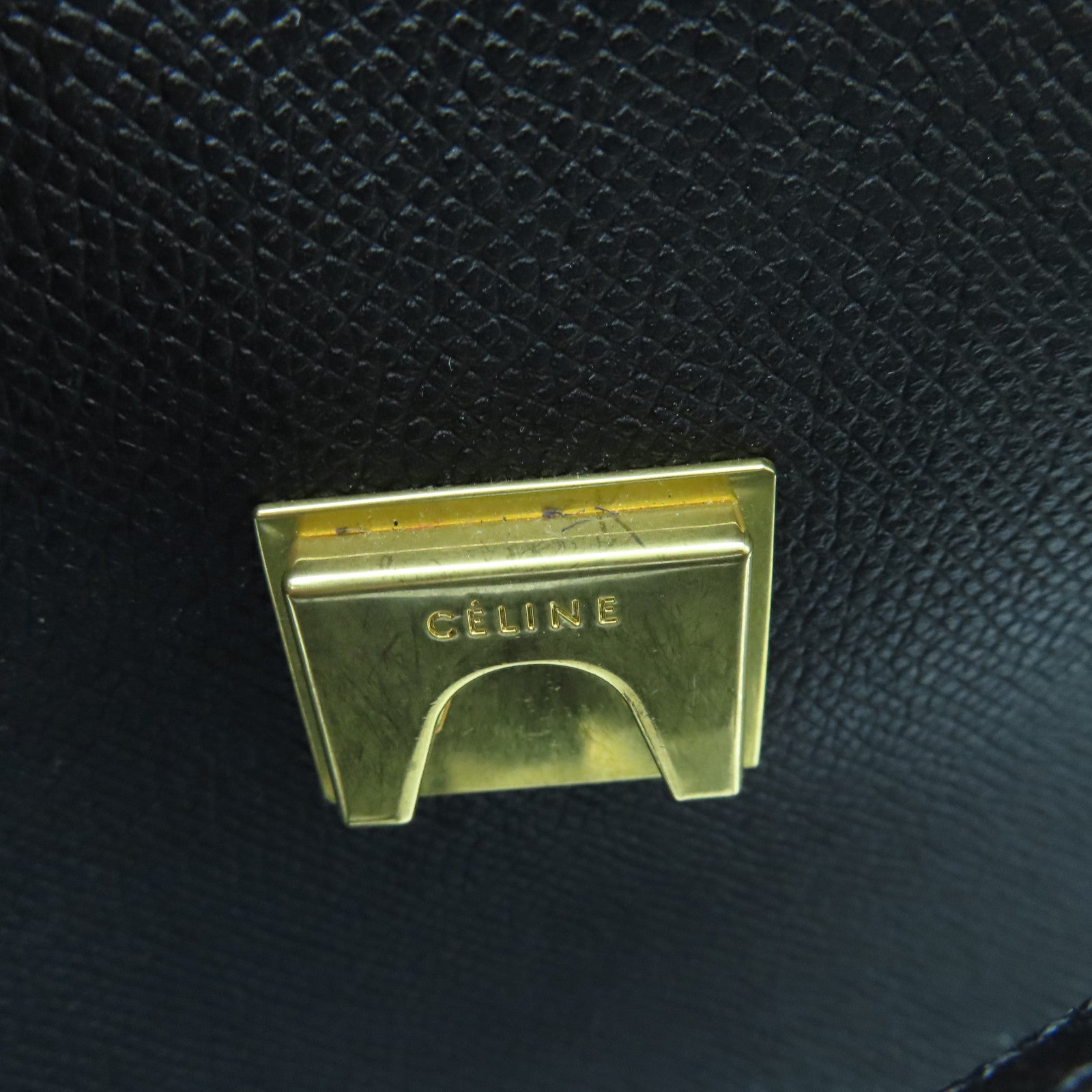 CELINE 牛皮皮革Micro Belt Bag金扣手挽肩背兩用袋黑色