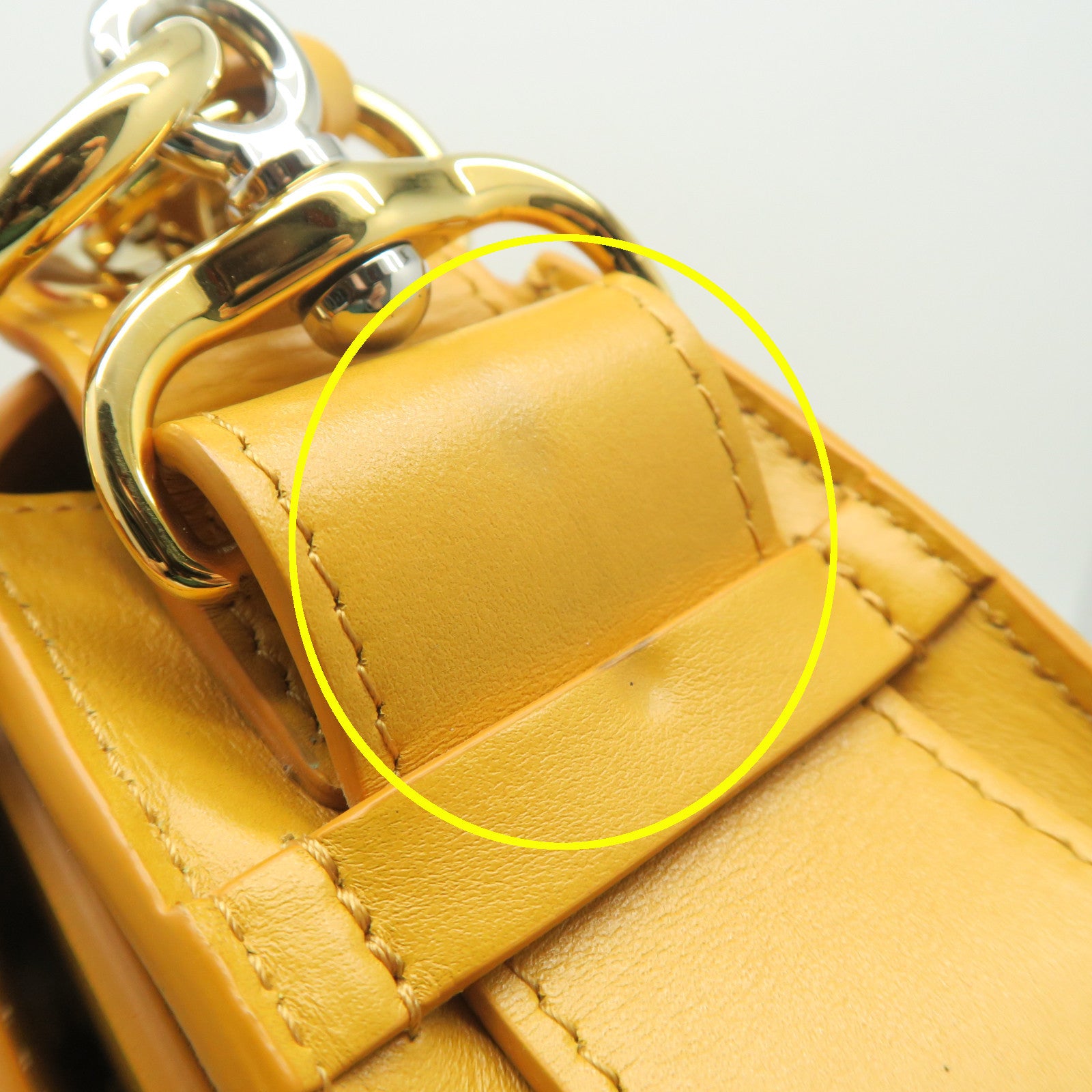 Chloe Cowhide Leather Small Tess Crossbody Bag Gold Buckle Handle Shoulder Back Dual-purpose Bag Yellow