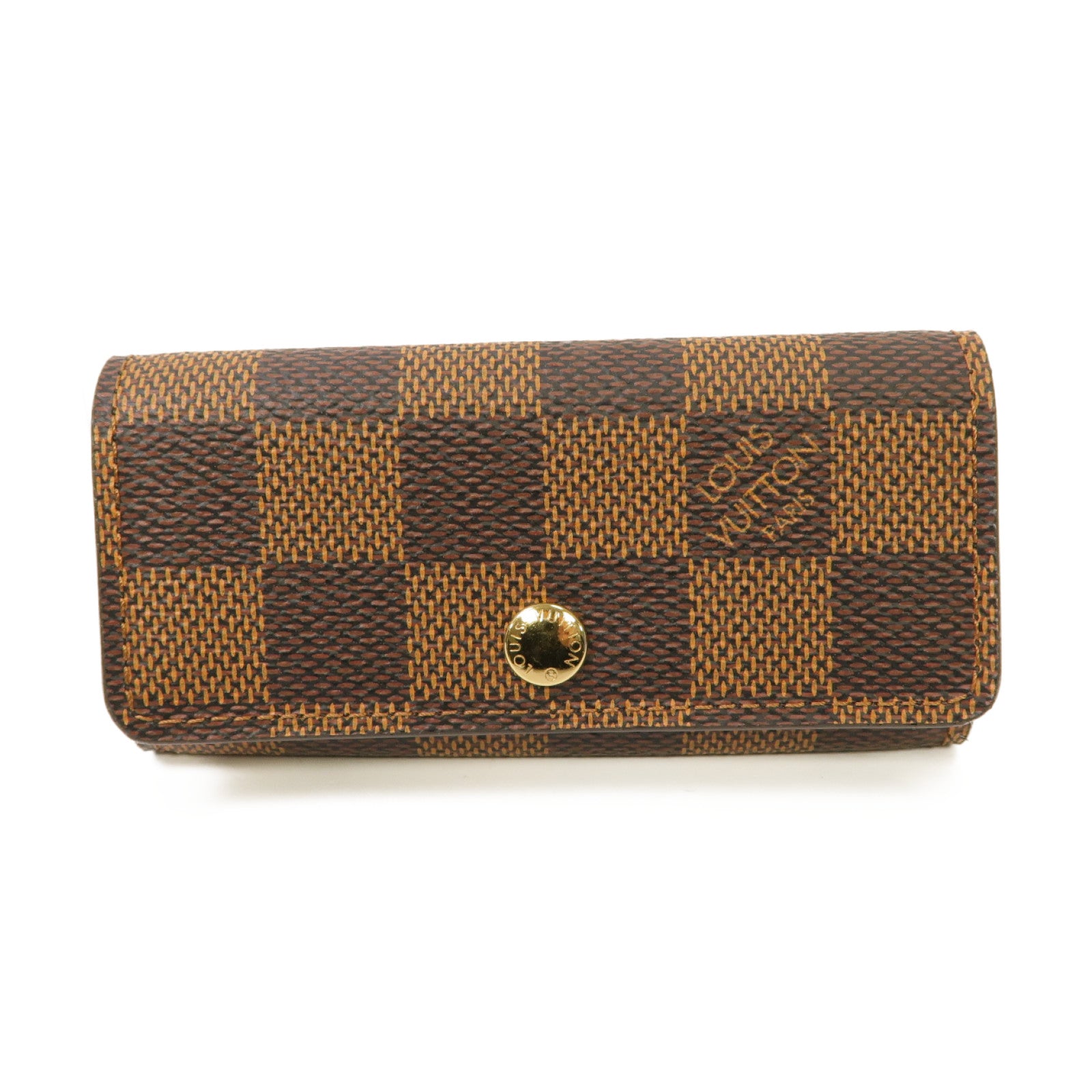 LOUIS VUITTON Damier Key case 4金扣鎖匙包棕色