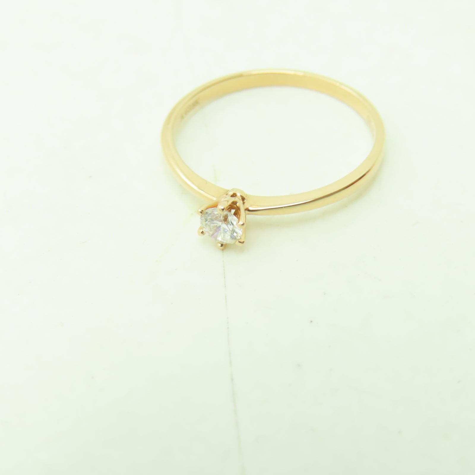JEWELRY 18K玫瑰金Diamond Ring 0.15ct鑽石戒指US#5.5