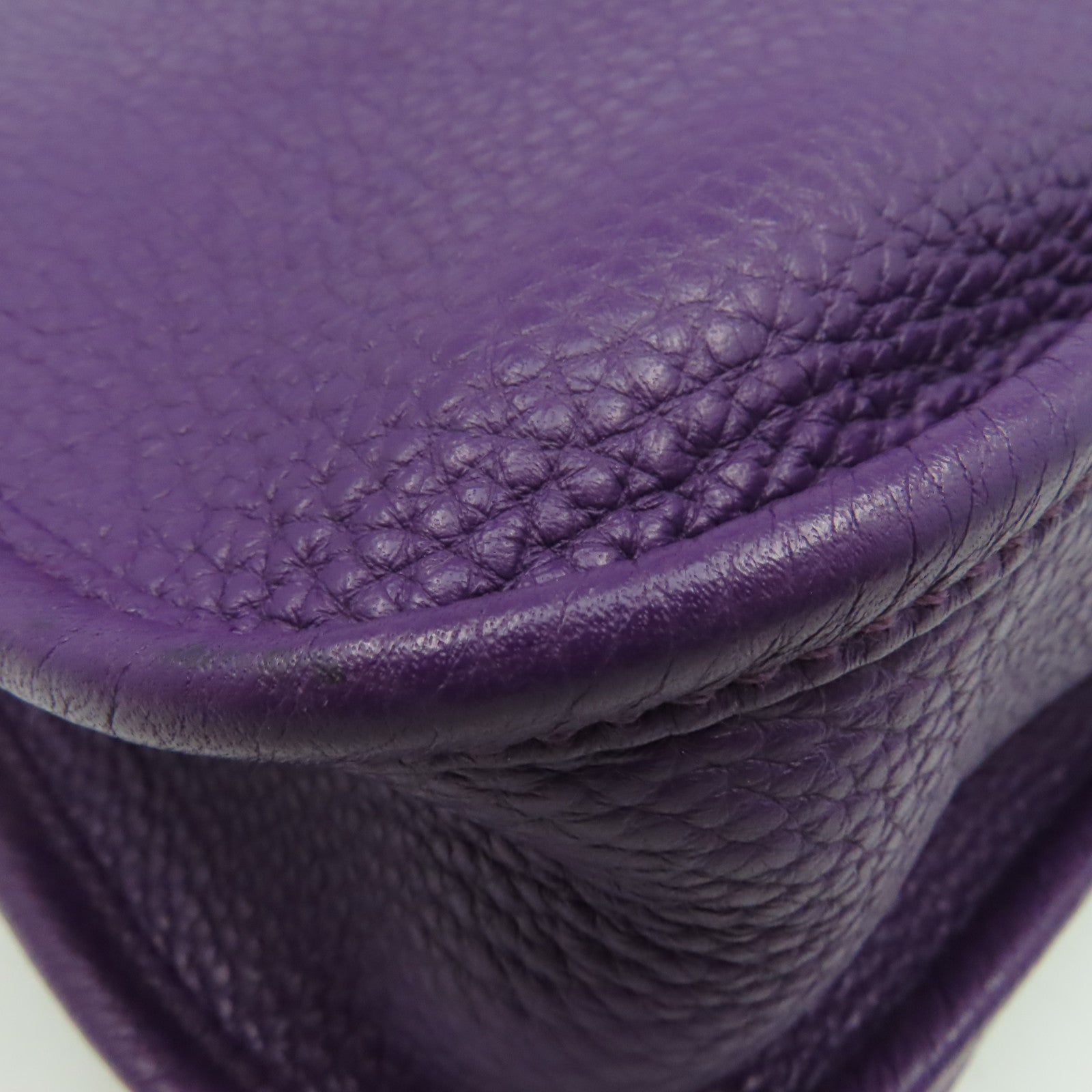 HERMES Clemence皮革Evelyne PM Shoulder Bag銀扣肩背袋Anemone海葵紫色
