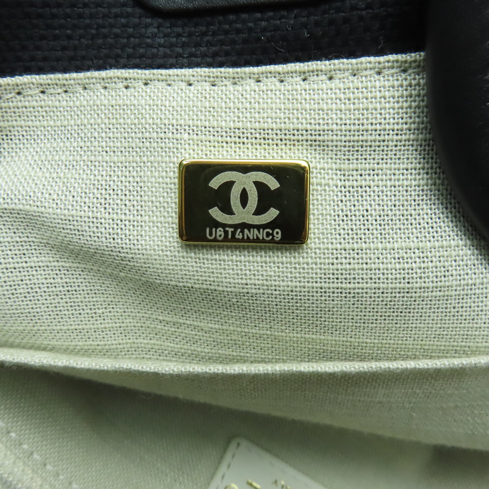 CHANEL 帆布Deauville Tote銀扣手挽肩背兩用袋黑色