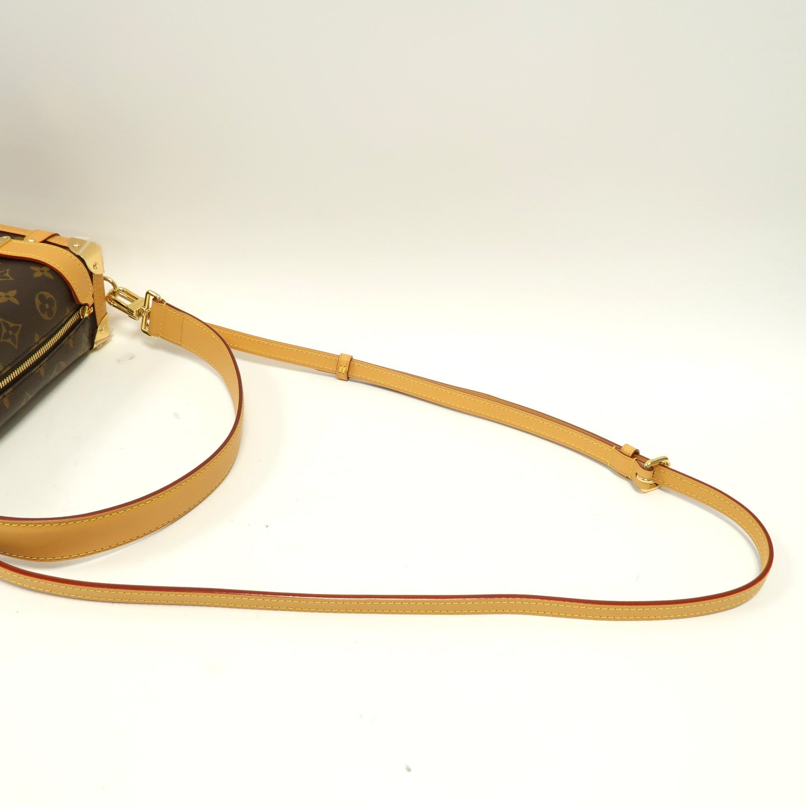 LOUIS VUITTON Monogram Side Trunk MM金扣手挽肩背兩用袋啡色