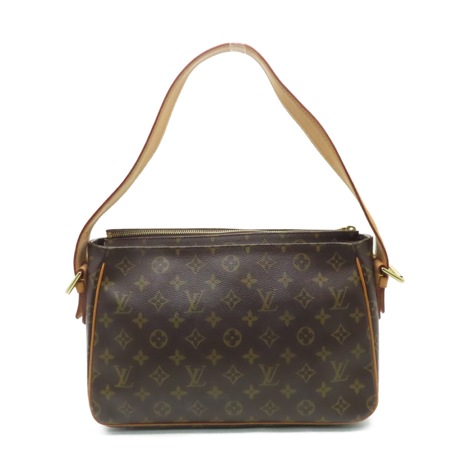 LOUIS VUITTON Monogram Viva Cite GM金扣肩背袋棕色