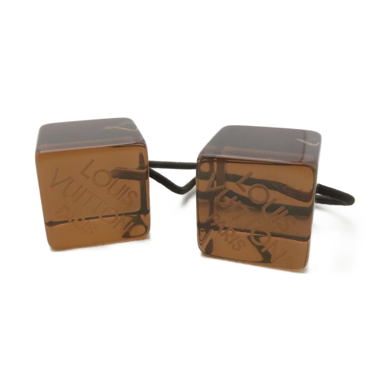 LOUIS VUITTON PVC Hair Cube金扣髮圈啡色