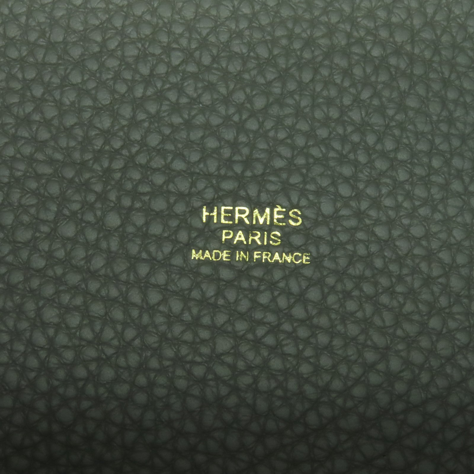 HERMES Clemence皮革Picotin PM金扣手挽袋灰色