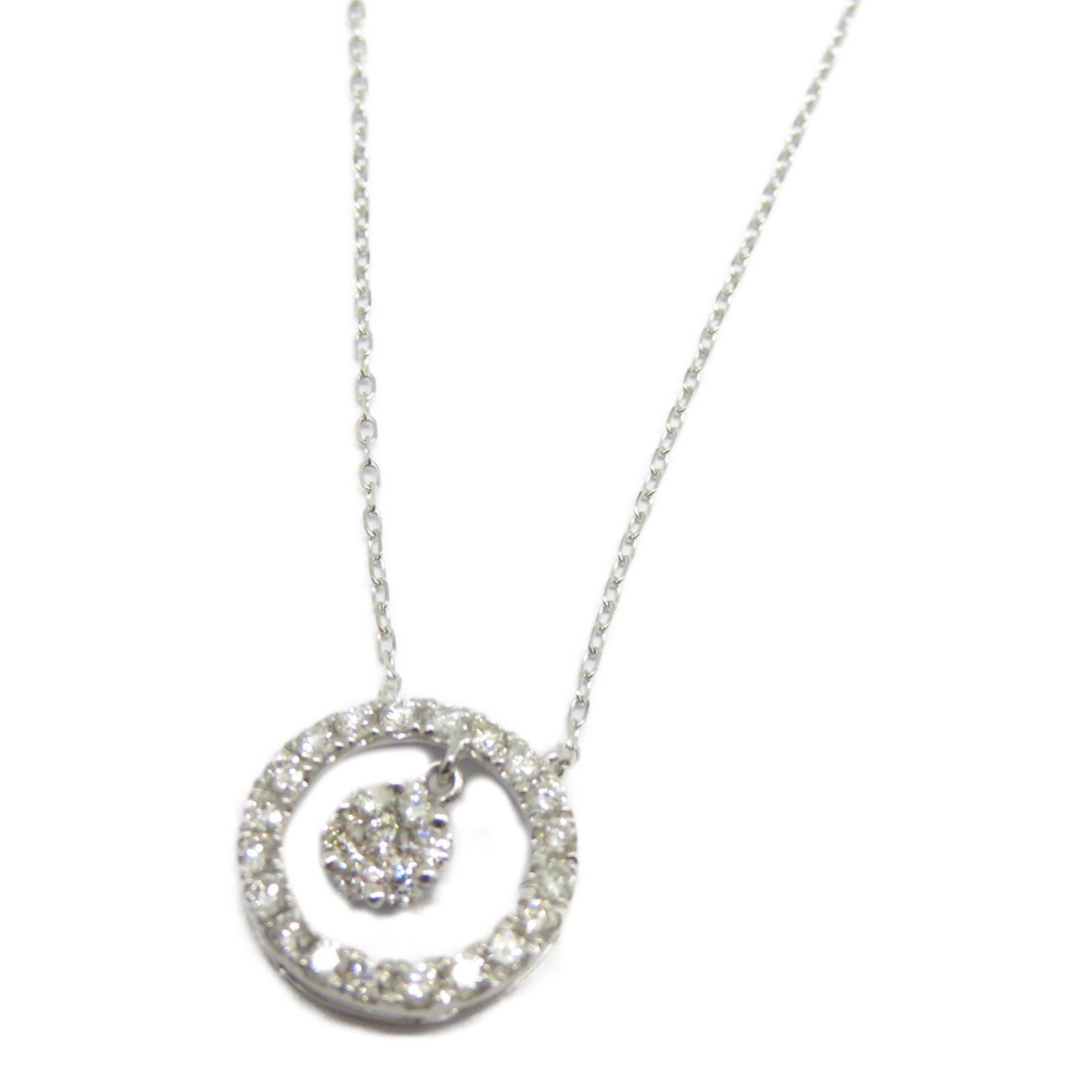 JEWELRY 18K白金Diamond Necklace 0.29ct鑽石項鍊銀色