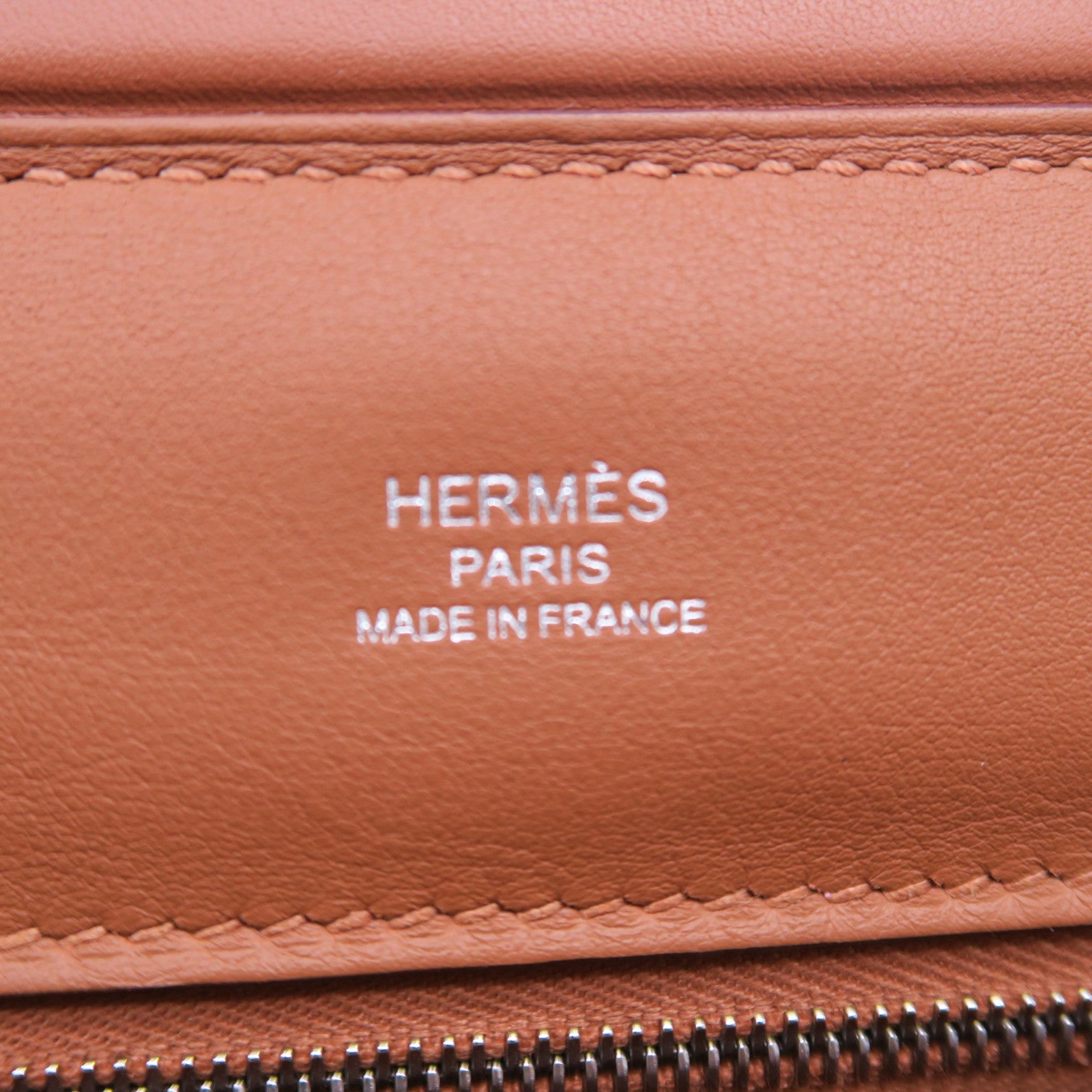 HERMES Evercolor皮革Mini 24/24銀扣手挽肩背兩用袋經典駝色