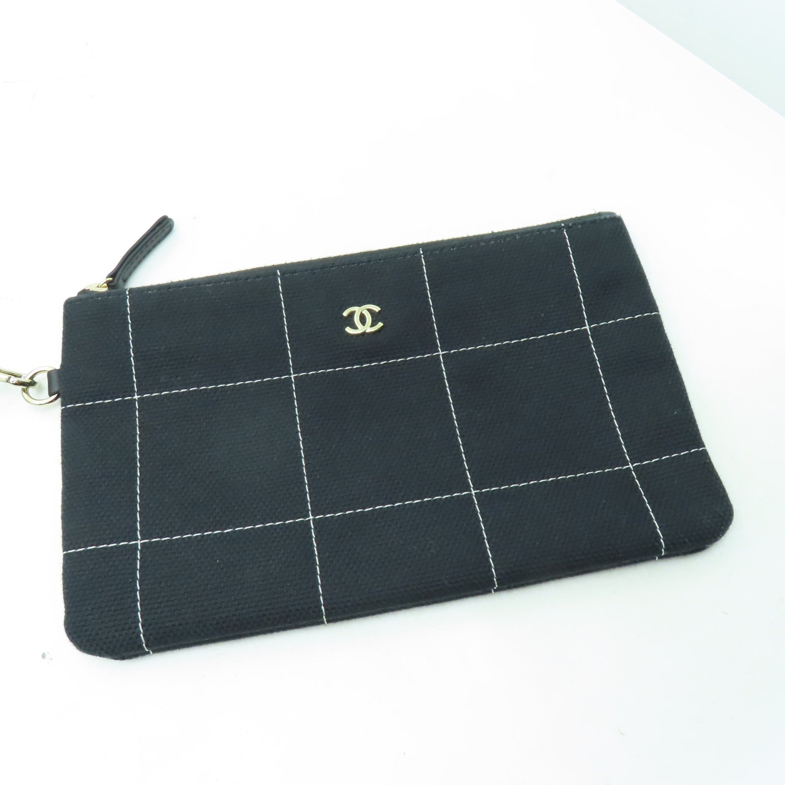 CHANEL 帆布Deauville Tote銀扣手挽肩背兩用袋黑色