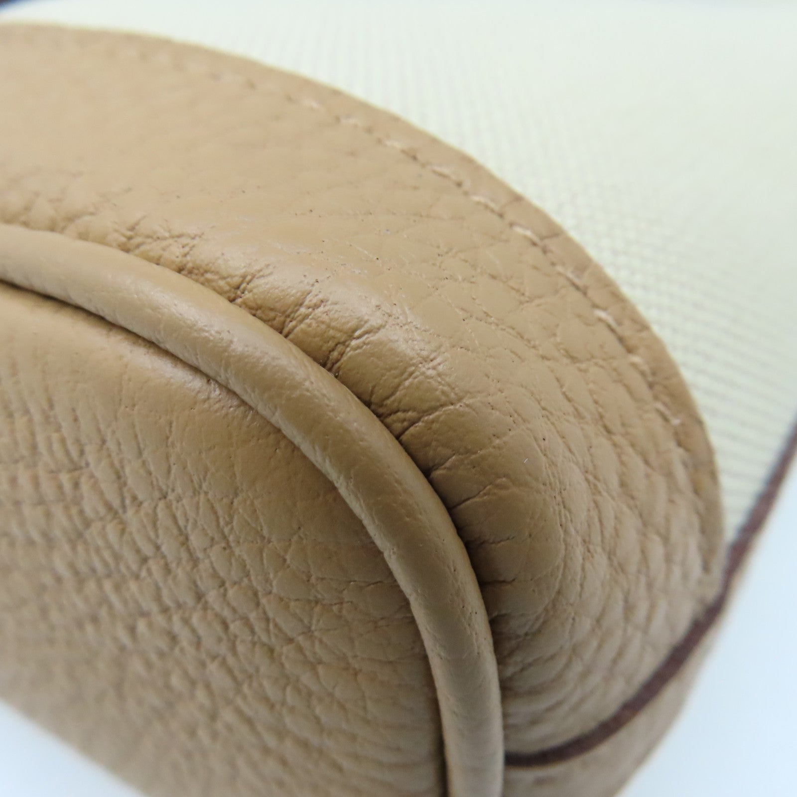 HERMES 帆布Garden File PM 2Way Tote Bag銀扣手挽肩背兩用袋Biscuit餅乾色