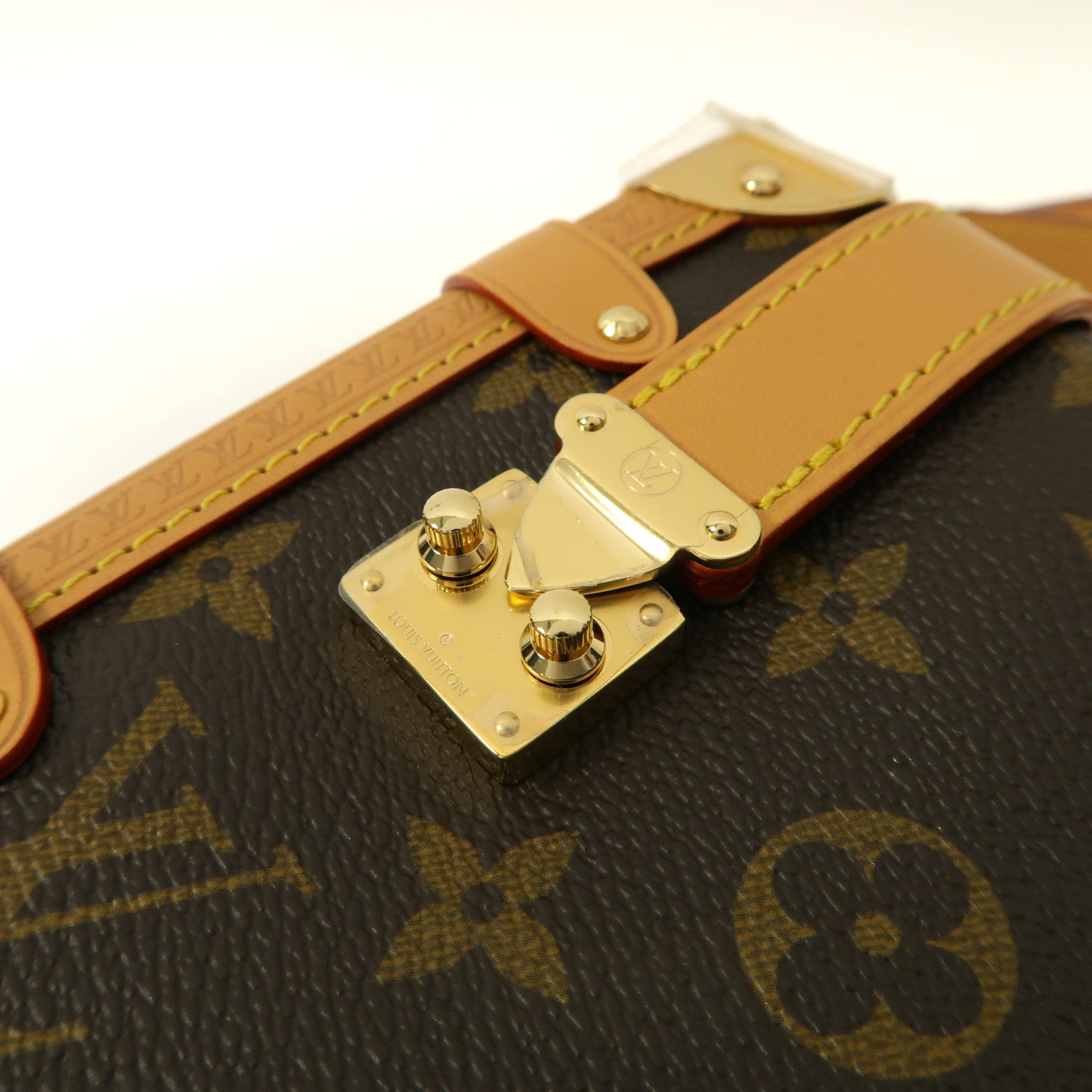 LOUIS VUITTON Monogram Side Trunk MM金扣手挽肩背兩用袋啡色