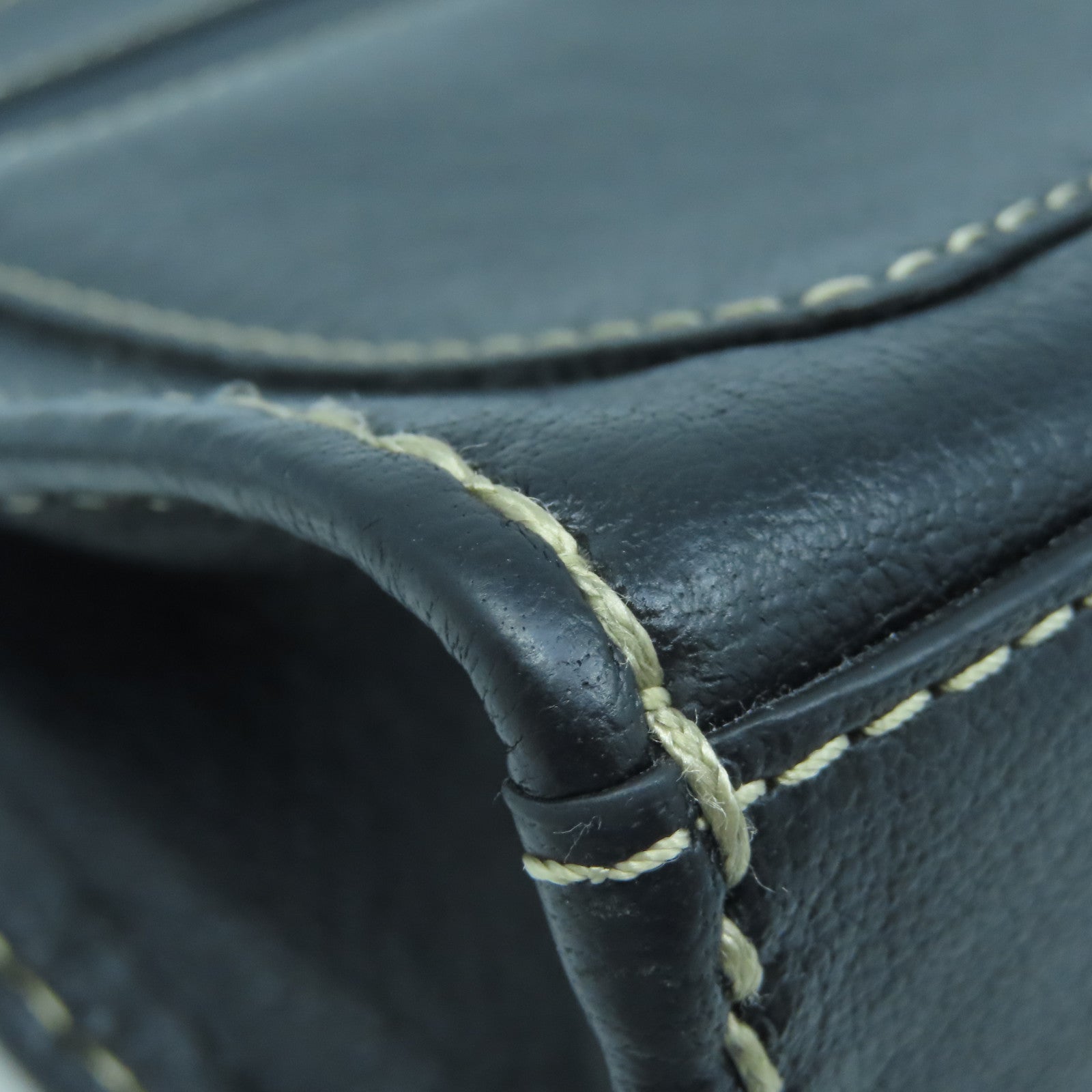 Chloe Leather Pouch Gold Buckle Clutch Black