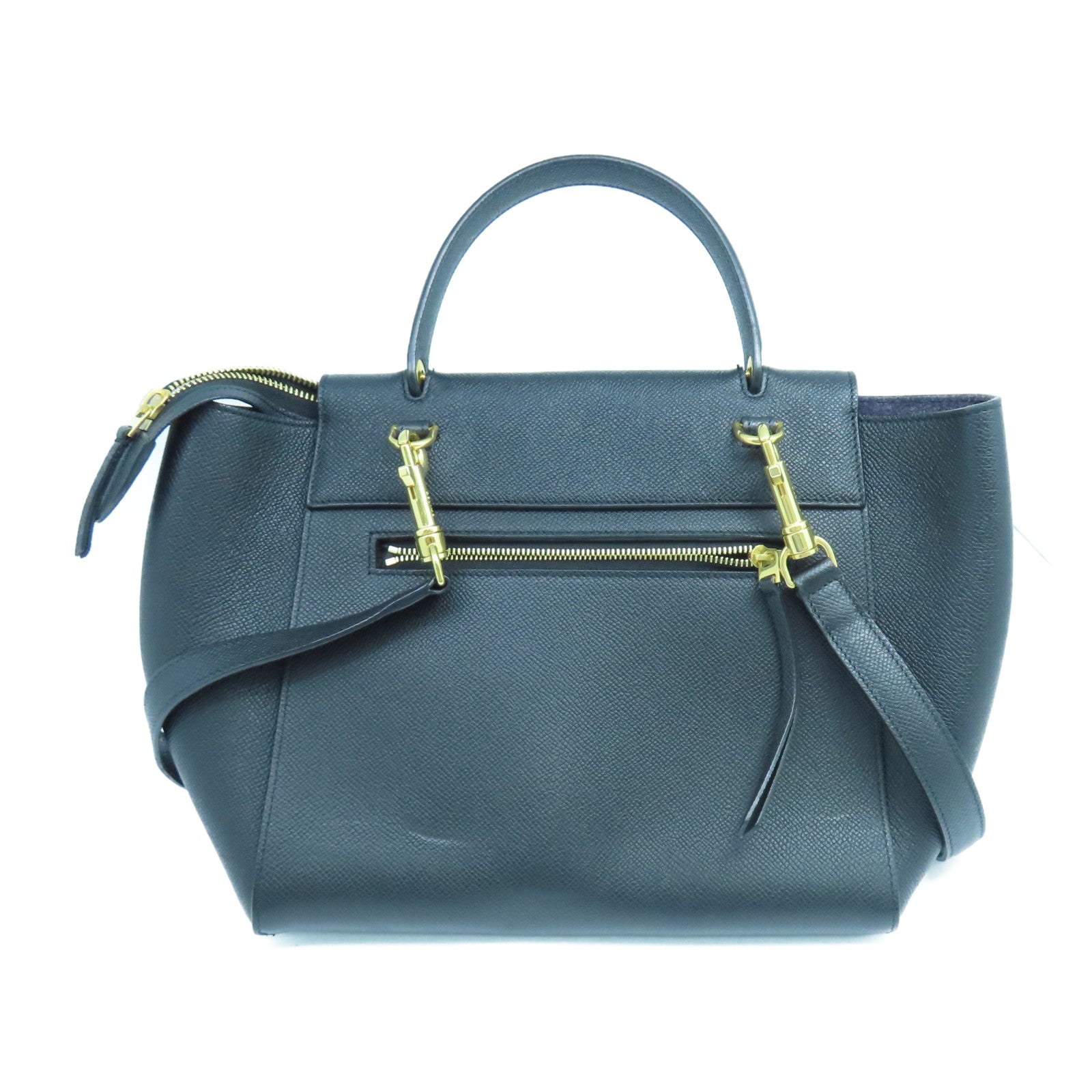 CELINE 牛皮皮革Micro Belt Bag金扣手挽肩背兩用袋黑色