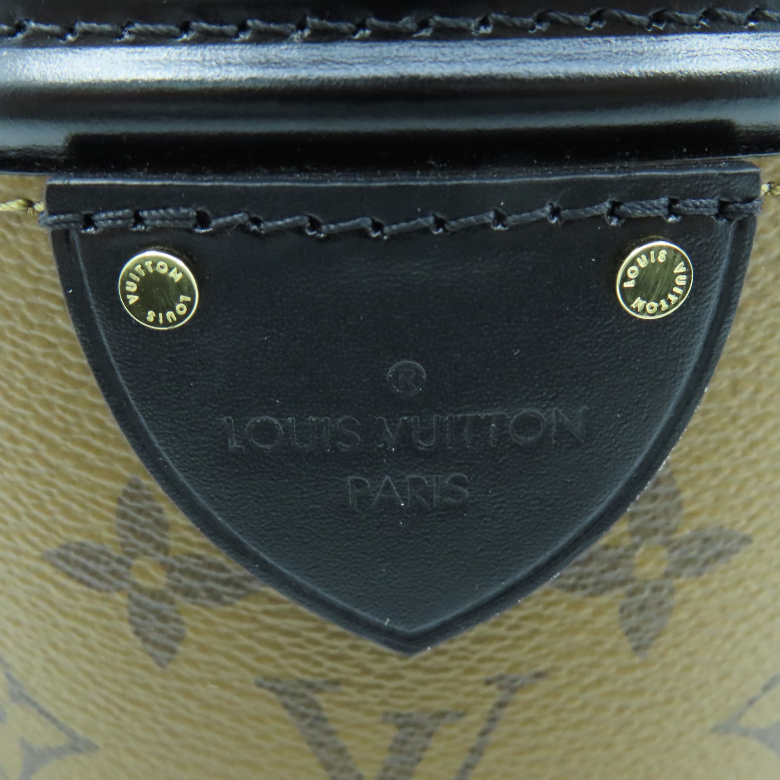 LOUIS VUITTON Monogram Reverse Cannes金扣手挽肩背兩用袋啡色