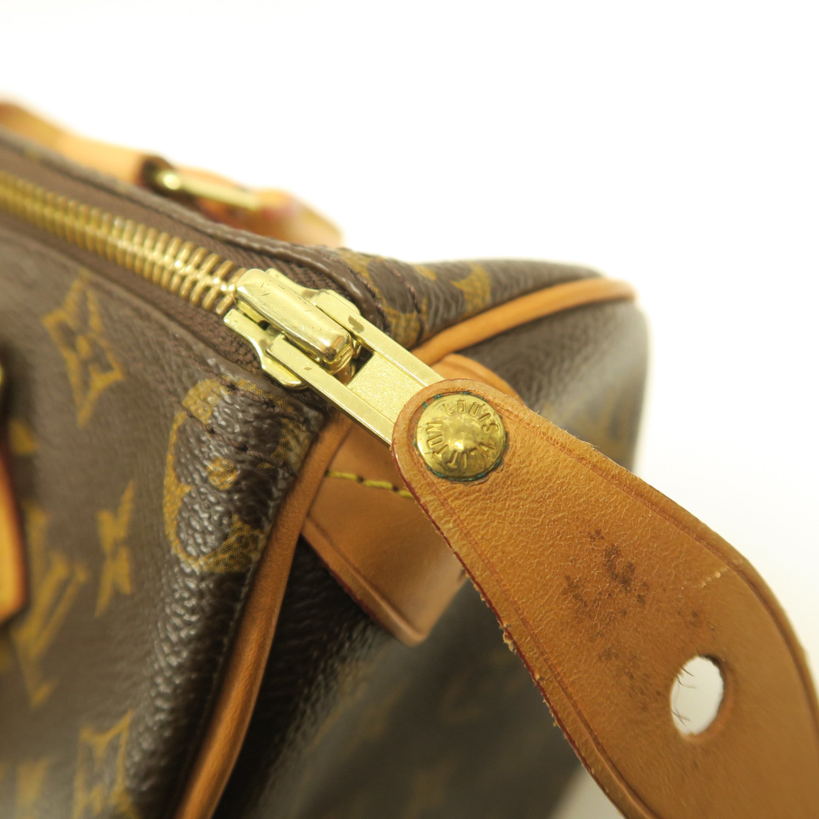 LOUIS VUITTON Monogram Speedy 25金扣手挽袋啡色