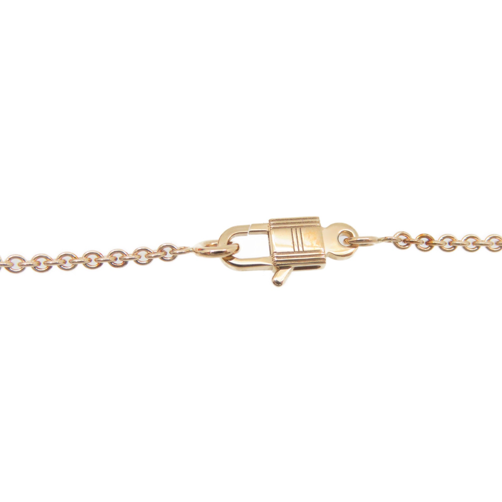HERMES 18K玫瑰金Kelly Cadenas Pendant Necklace項鏈