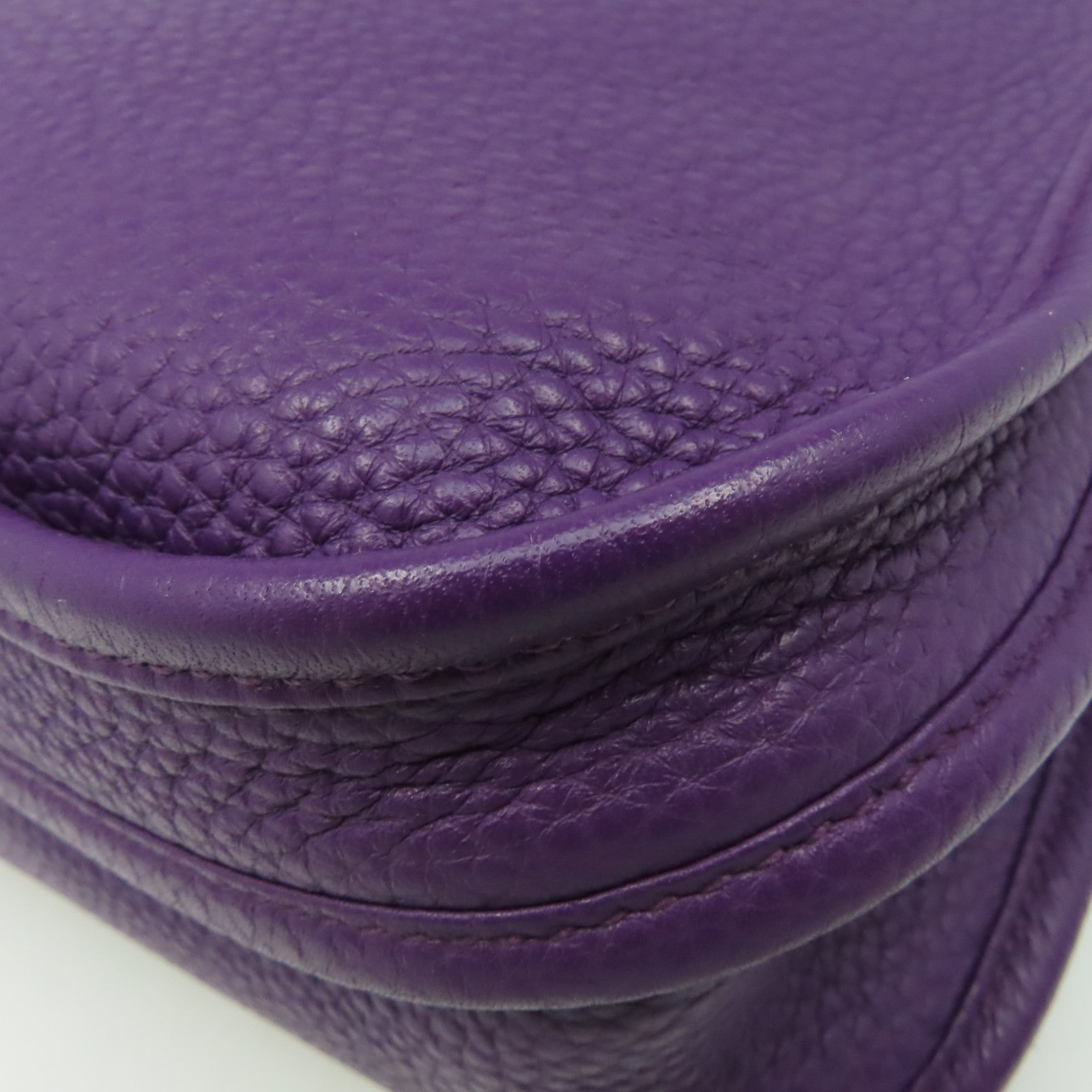 HERMES Clemence皮革Evelyne PM Shoulder Bag銀扣肩背袋Anemone海葵紫色