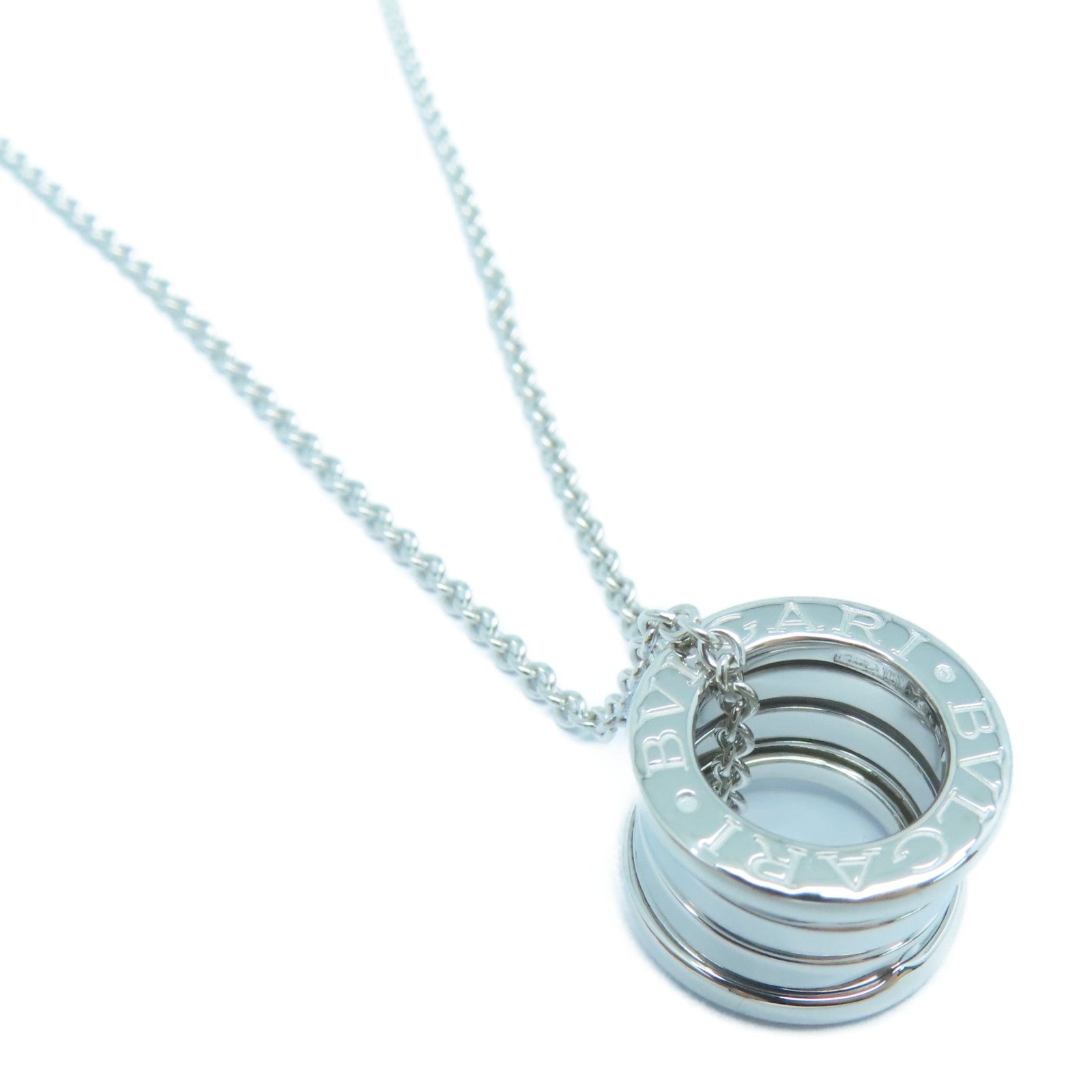 BVLGARI 18K白金B-zero1項鍊銀色