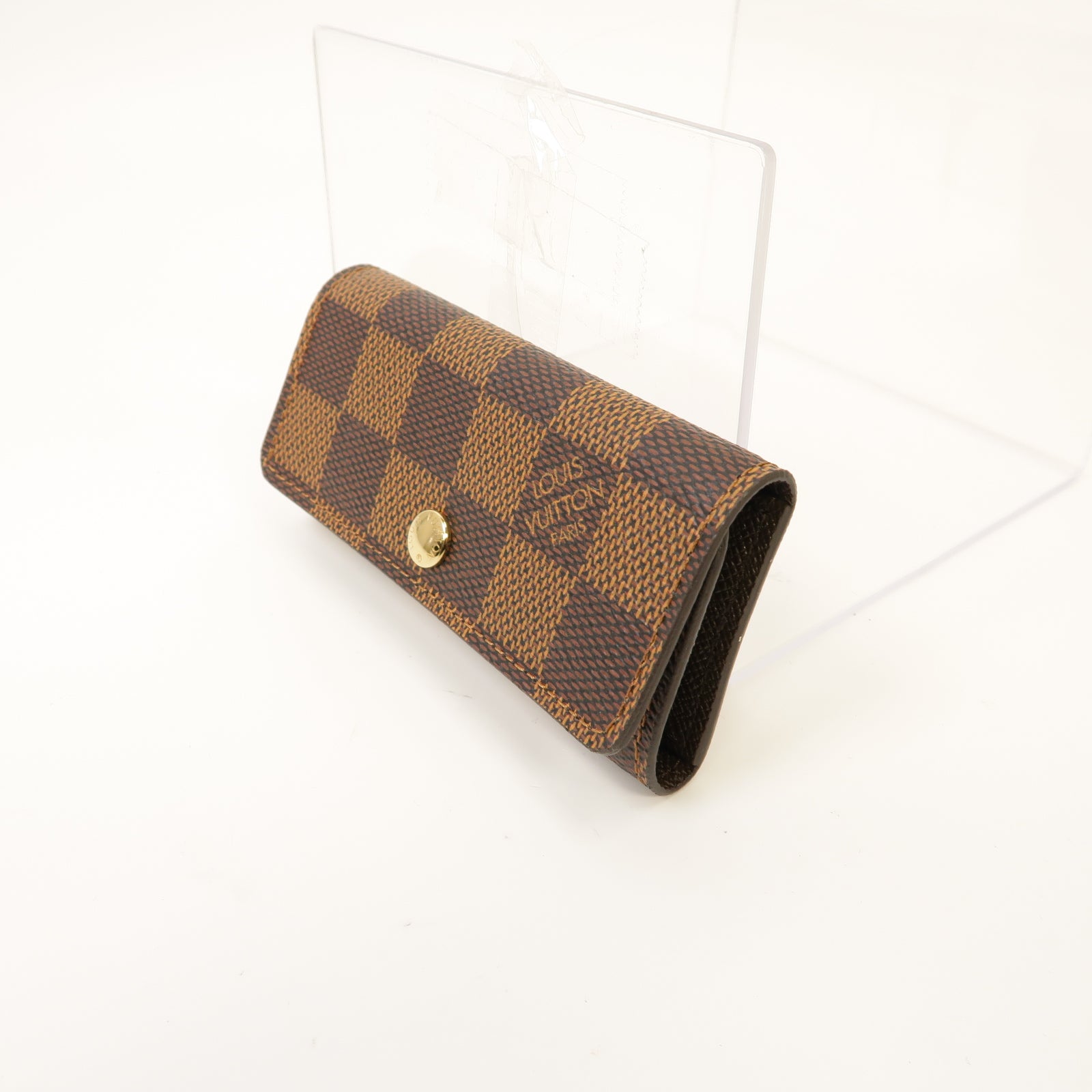 LOUIS VUITTON Damier Key case 4金扣鎖匙包棕色