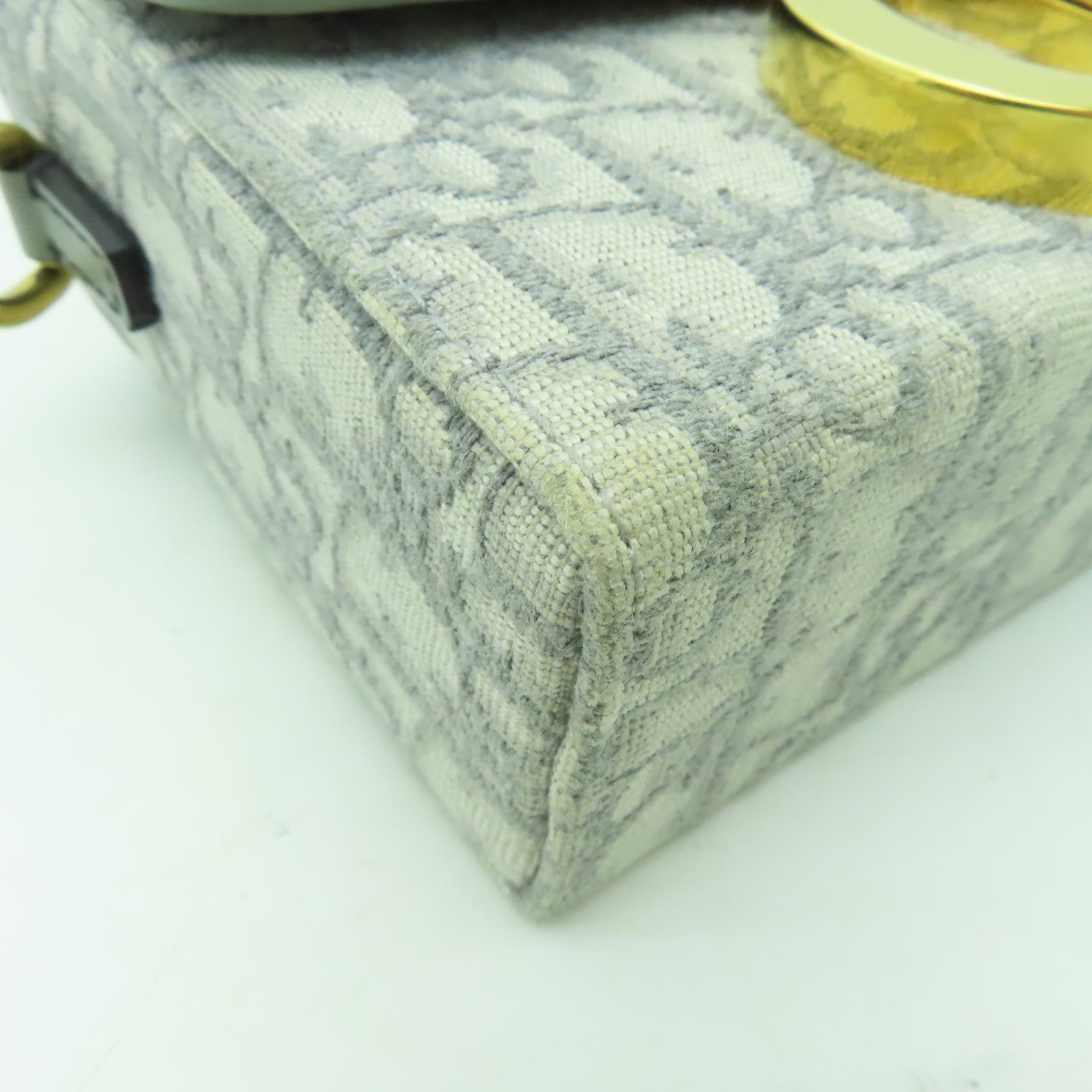 Dior 帆布30 Montaigne金扣肩背袋灰色