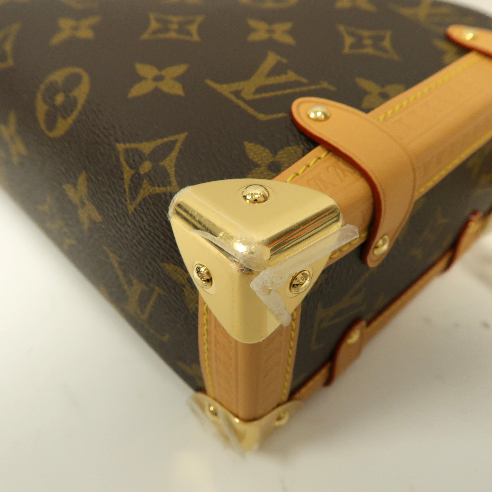 LOUIS VUITTON Monogram Side Trunk MM金扣手挽肩背兩用袋啡色