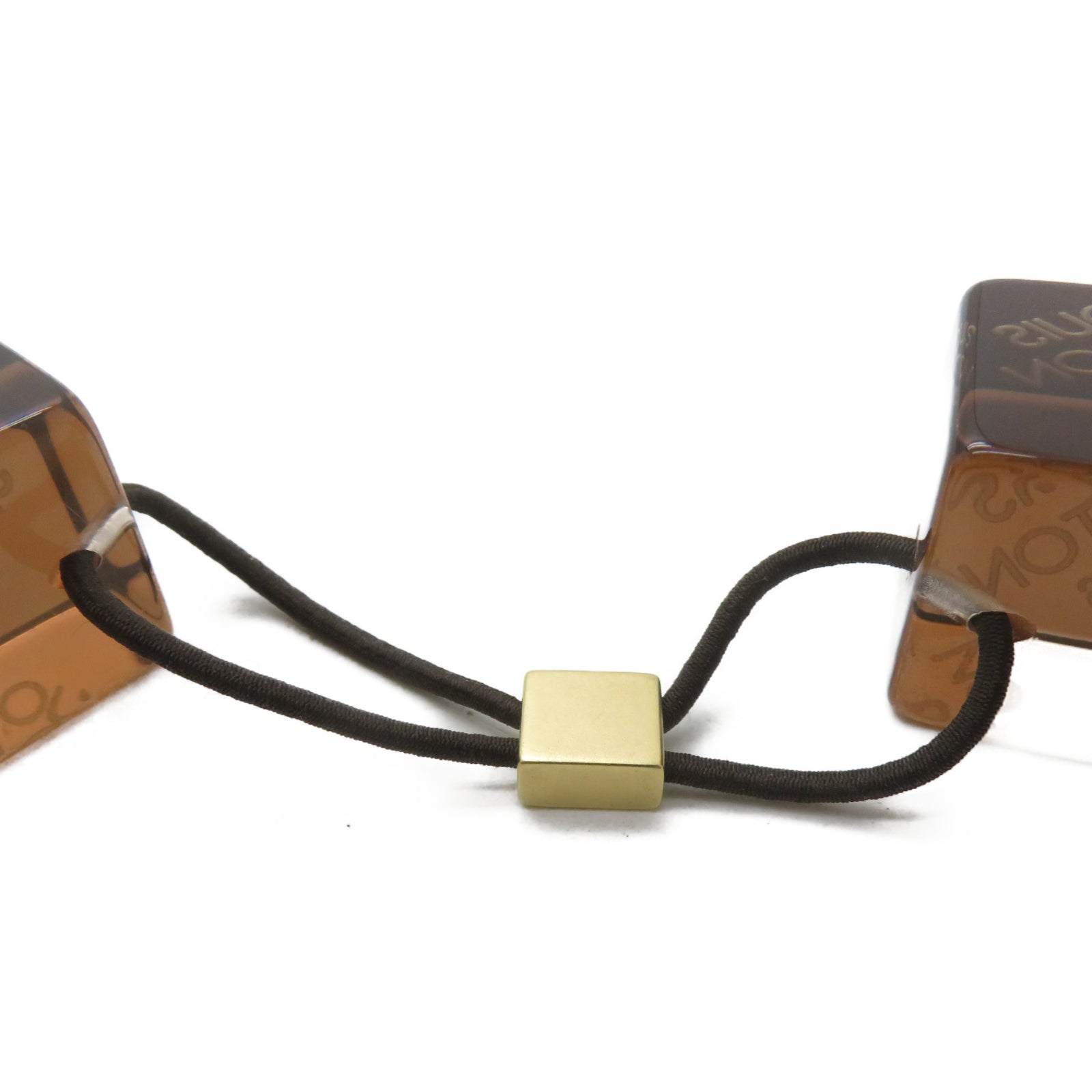 LOUIS VUITTON PVC Hair Cube金扣髮圈啡色