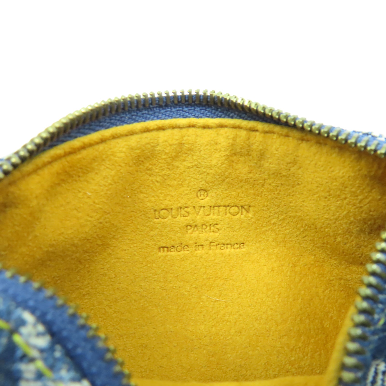 LOUIS VUITTON Monogram Denim Trousse Speedy Pouch Charm金扣掛飾藍色