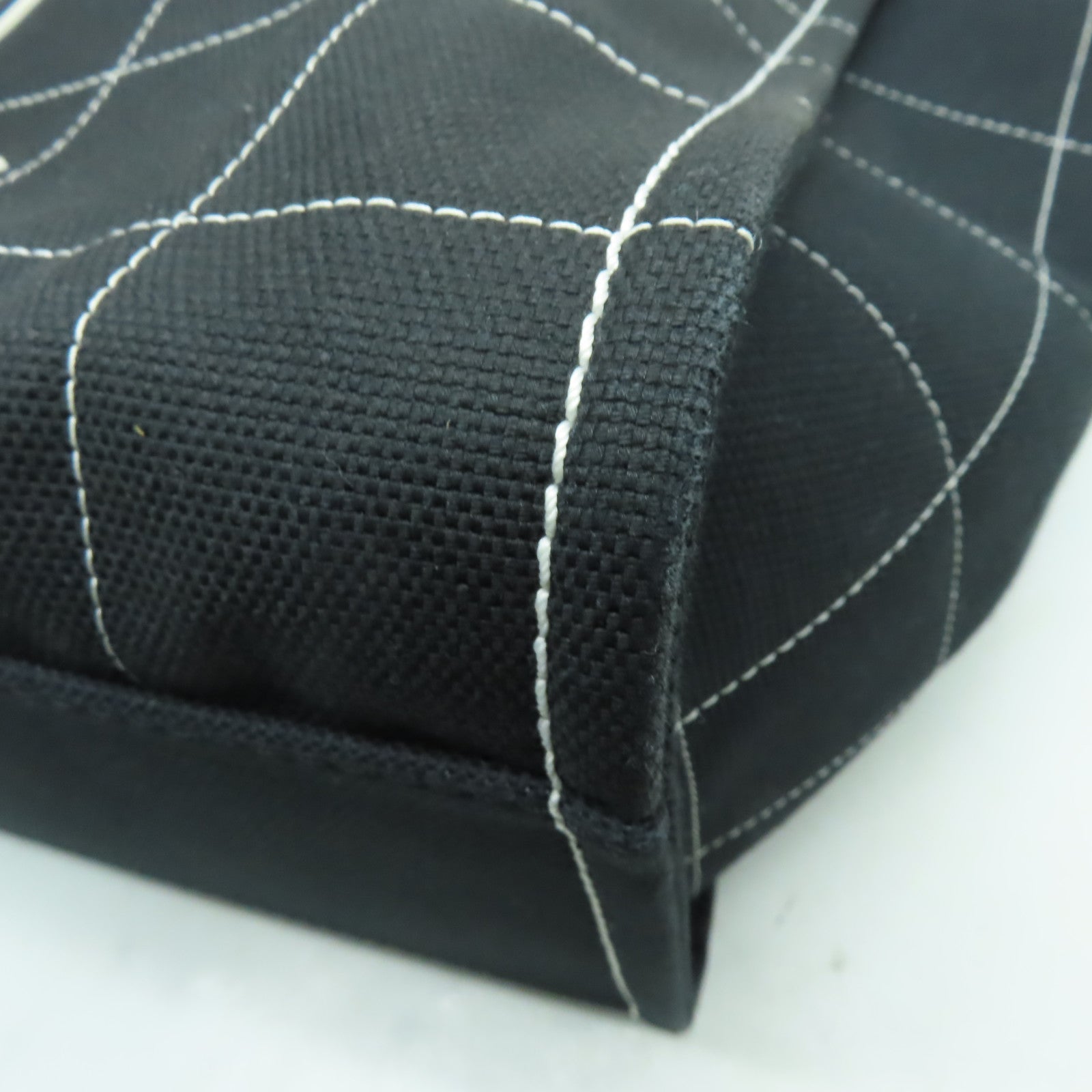 CHANEL 帆布Deauville Tote銀扣手挽肩背兩用袋黑色