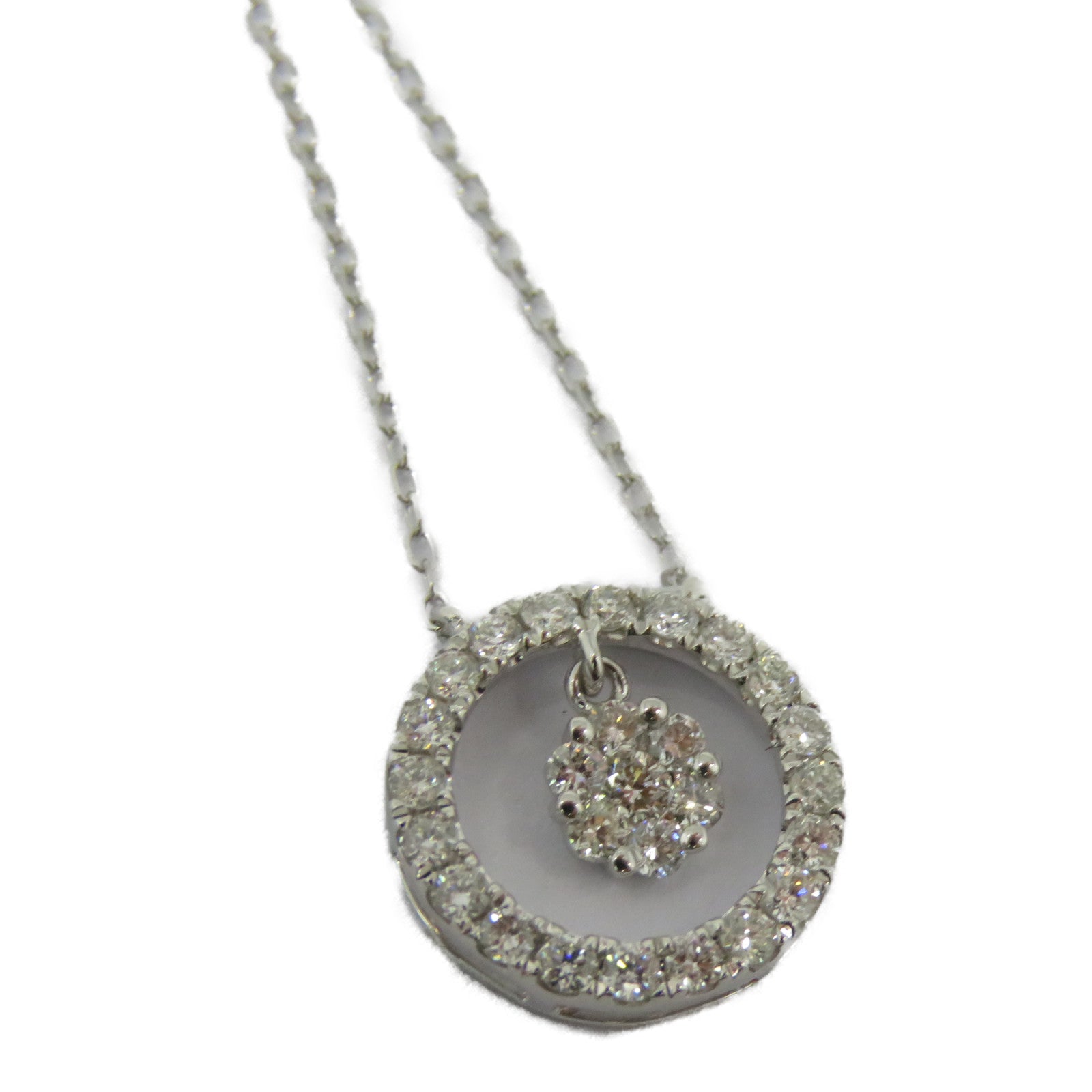 JEWELRY 18K白金Diamond Necklace 0.29ct鑽石項鍊銀色