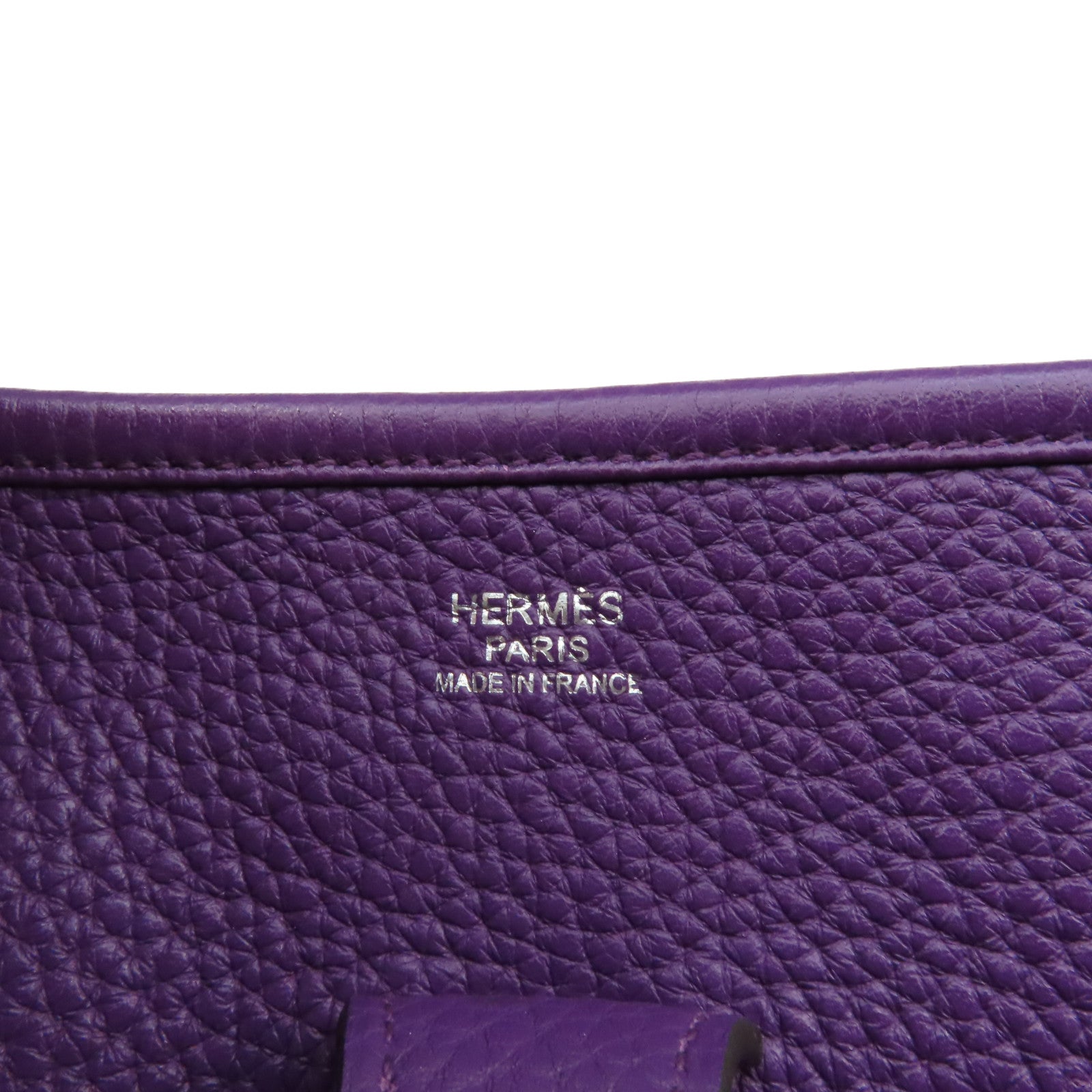 HERMES Clemence皮革Evelyne PM Shoulder Bag銀扣肩背袋Anemone海葵紫色