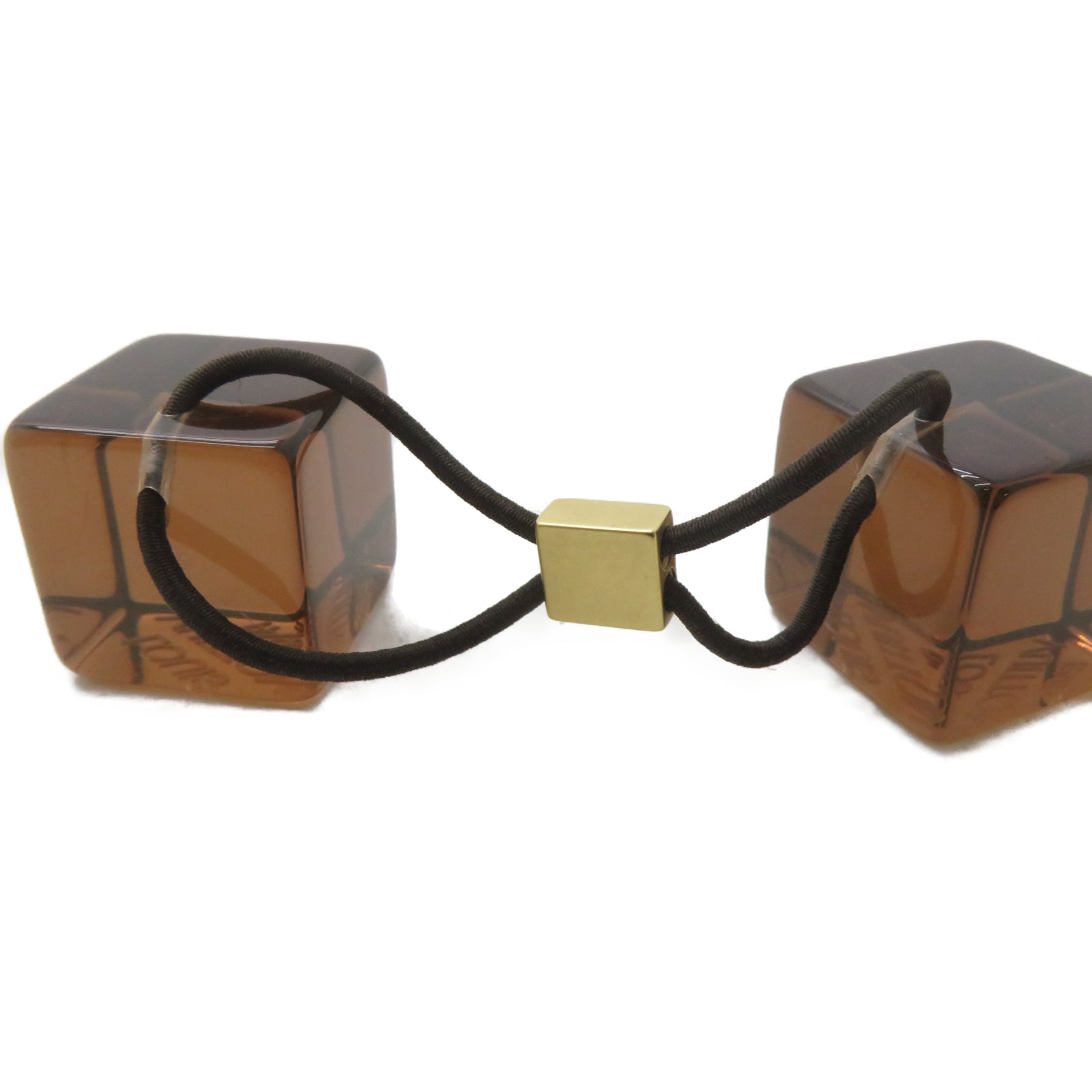 LOUIS VUITTON PVC Hair Cube金扣髮圈啡色
