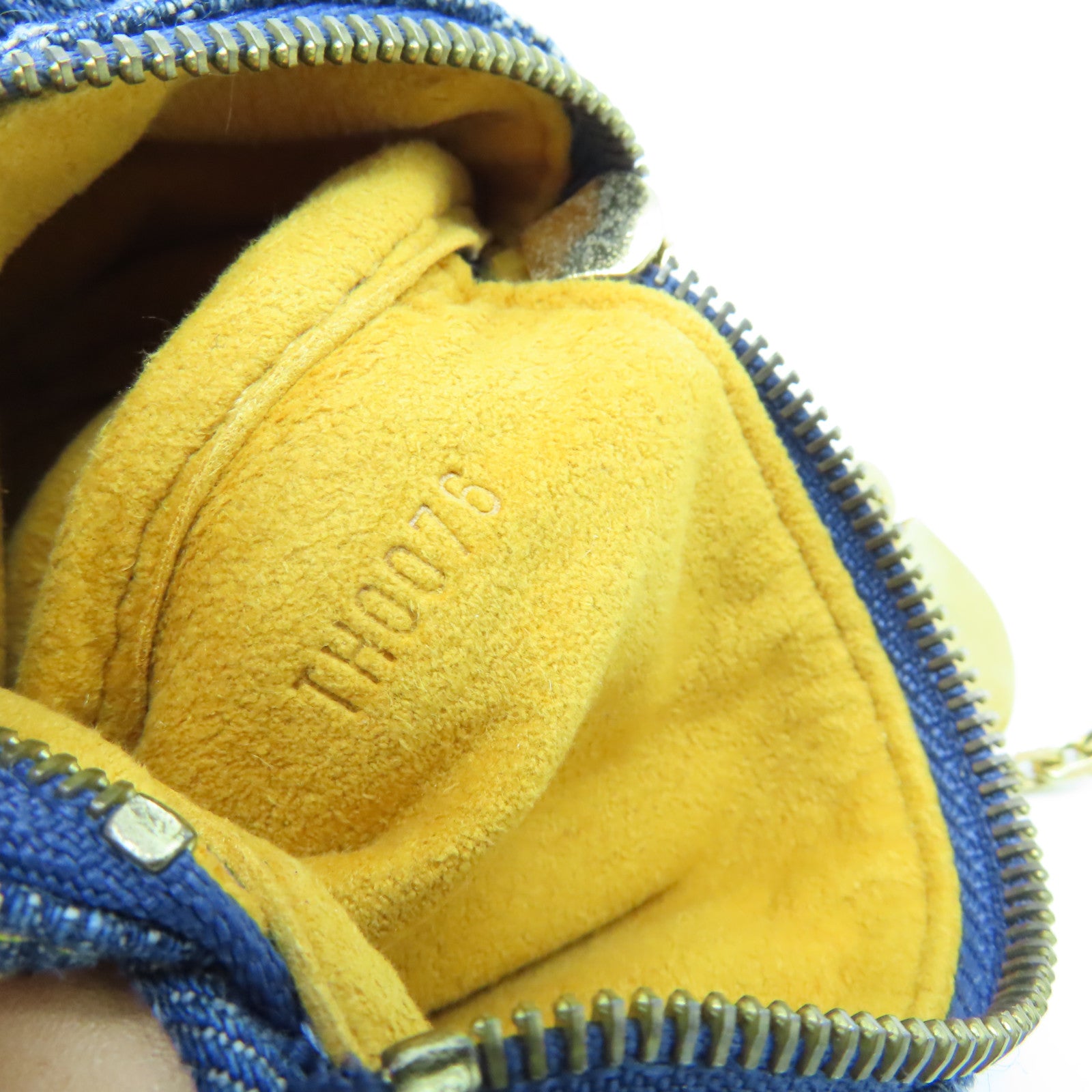 LOUIS VUITTON Monogram Denim Trousse Speedy Pouch Charm金扣掛飾藍色