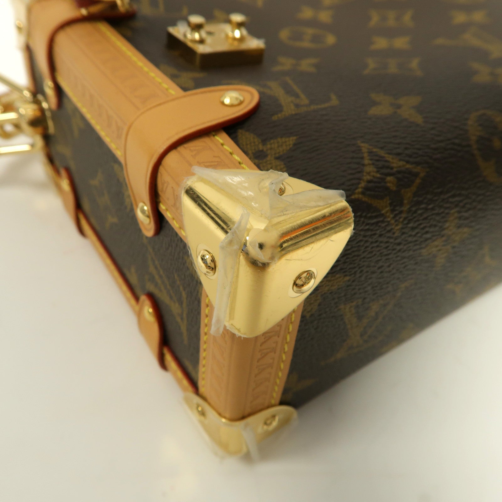 LOUIS VUITTON Monogram Side Trunk MM金扣手挽肩背兩用袋啡色