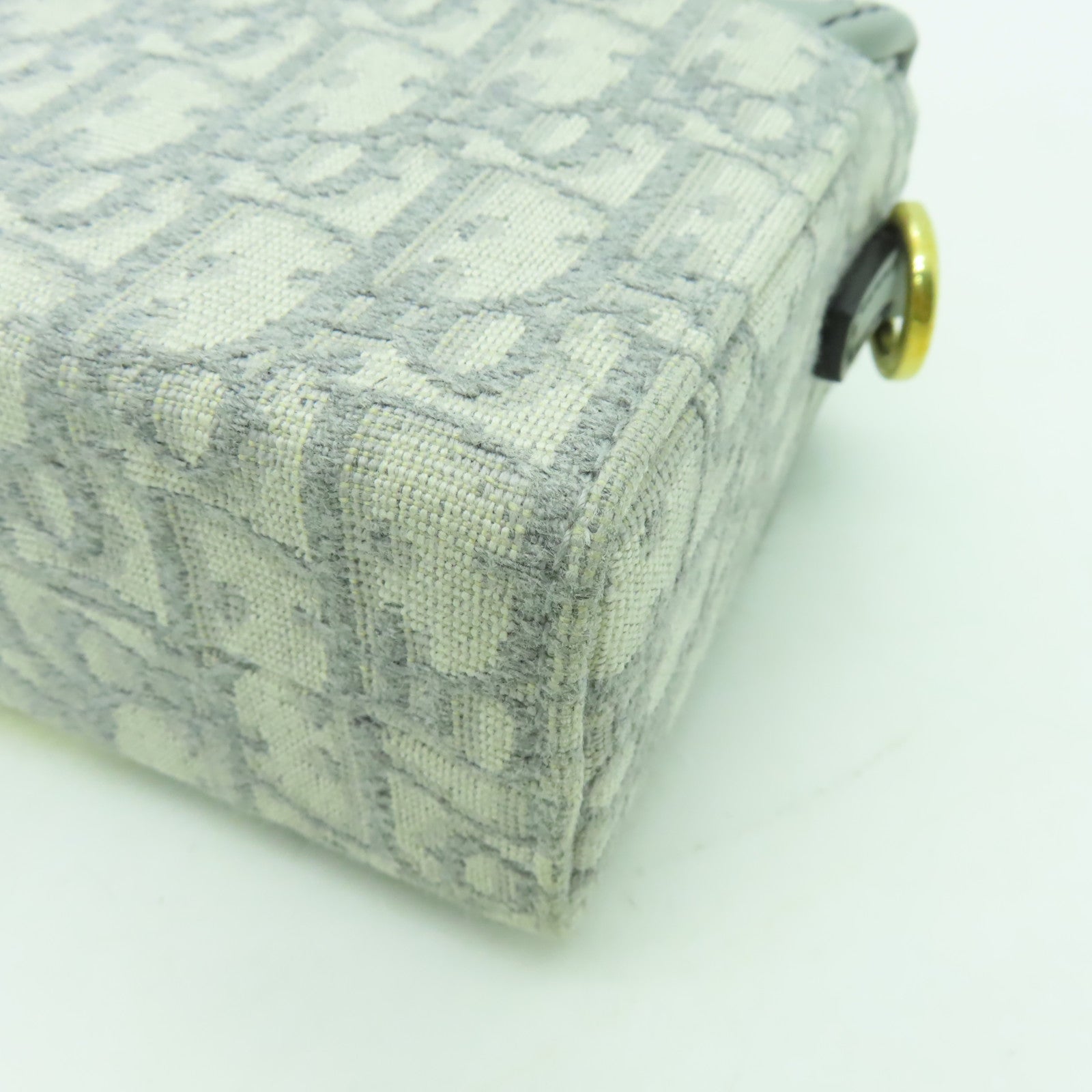 Dior 帆布30 Montaigne金扣肩背袋灰色
