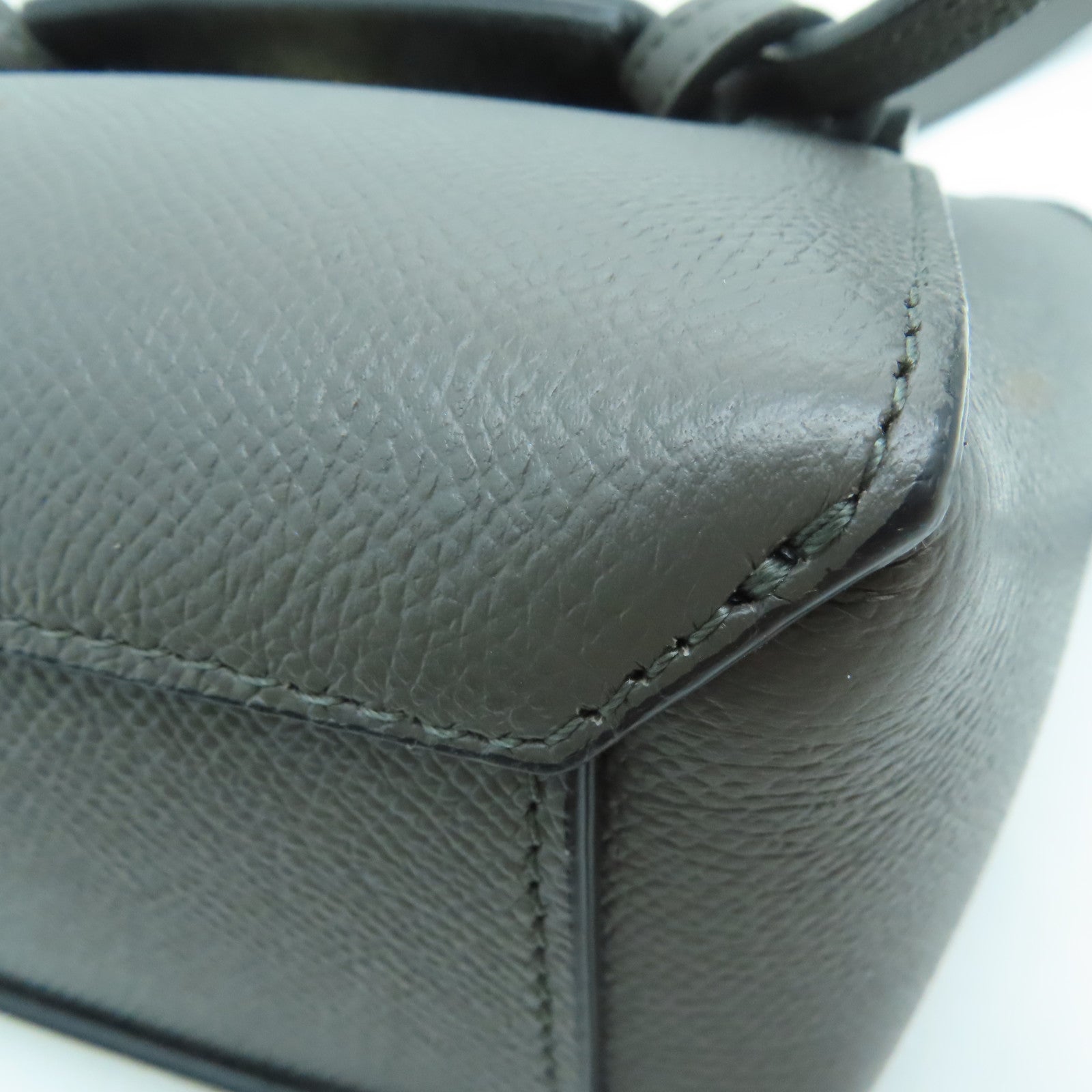 CELINE 牛皮皮革Pico Belt Bag金扣手挽肩背两用袋灰色