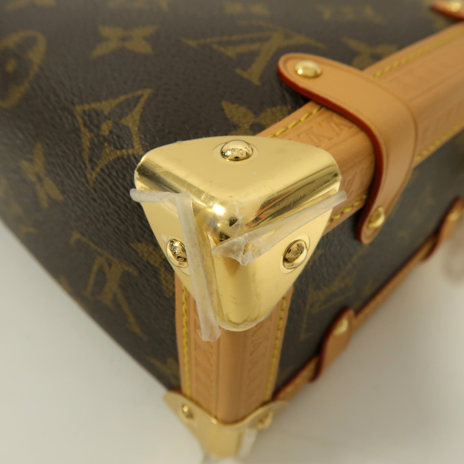 LOUIS VUITTON Monogram Side Trunk MM金扣手挽肩背兩用袋啡色