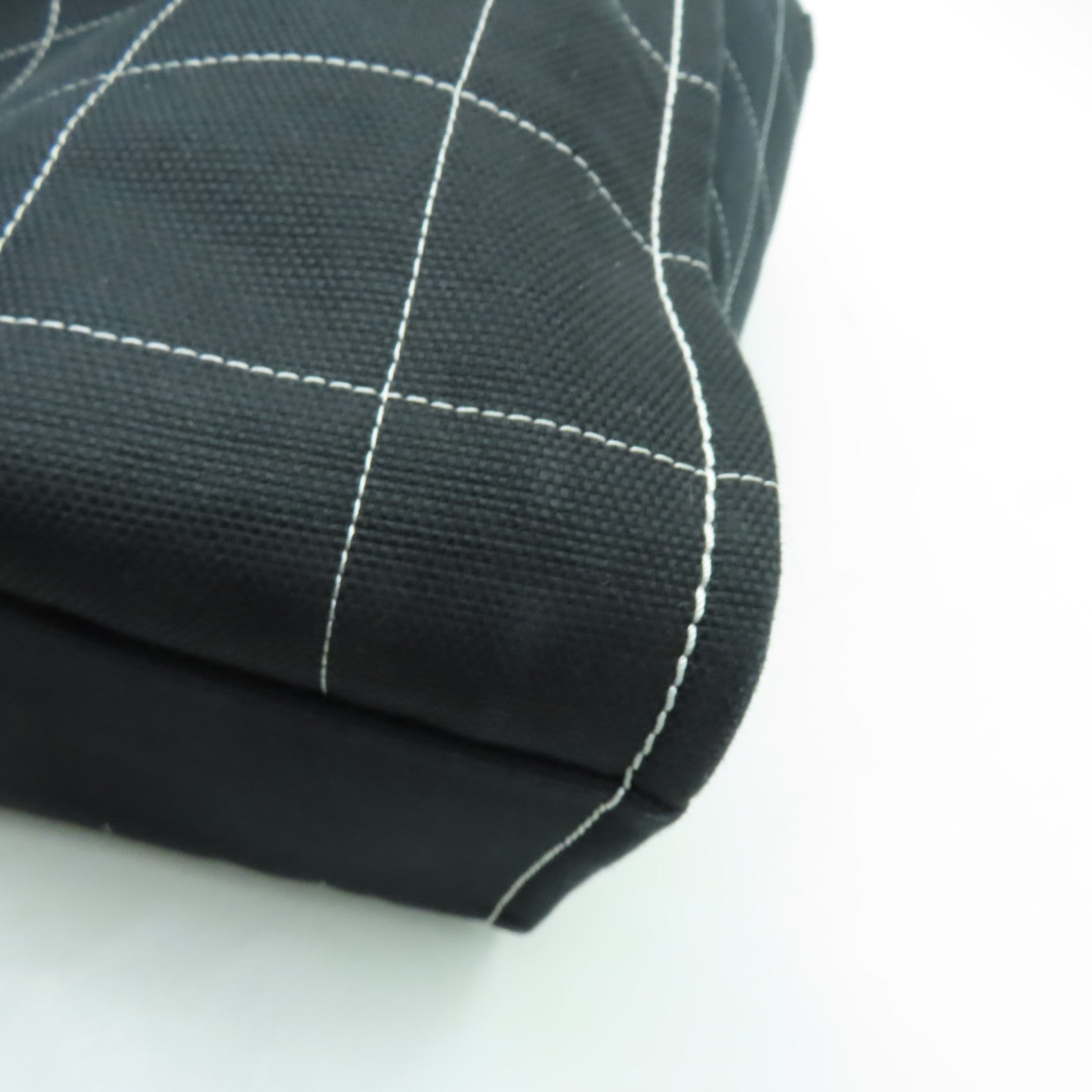 CHANEL 帆布Deauville Tote銀扣手挽肩背兩用袋黑色