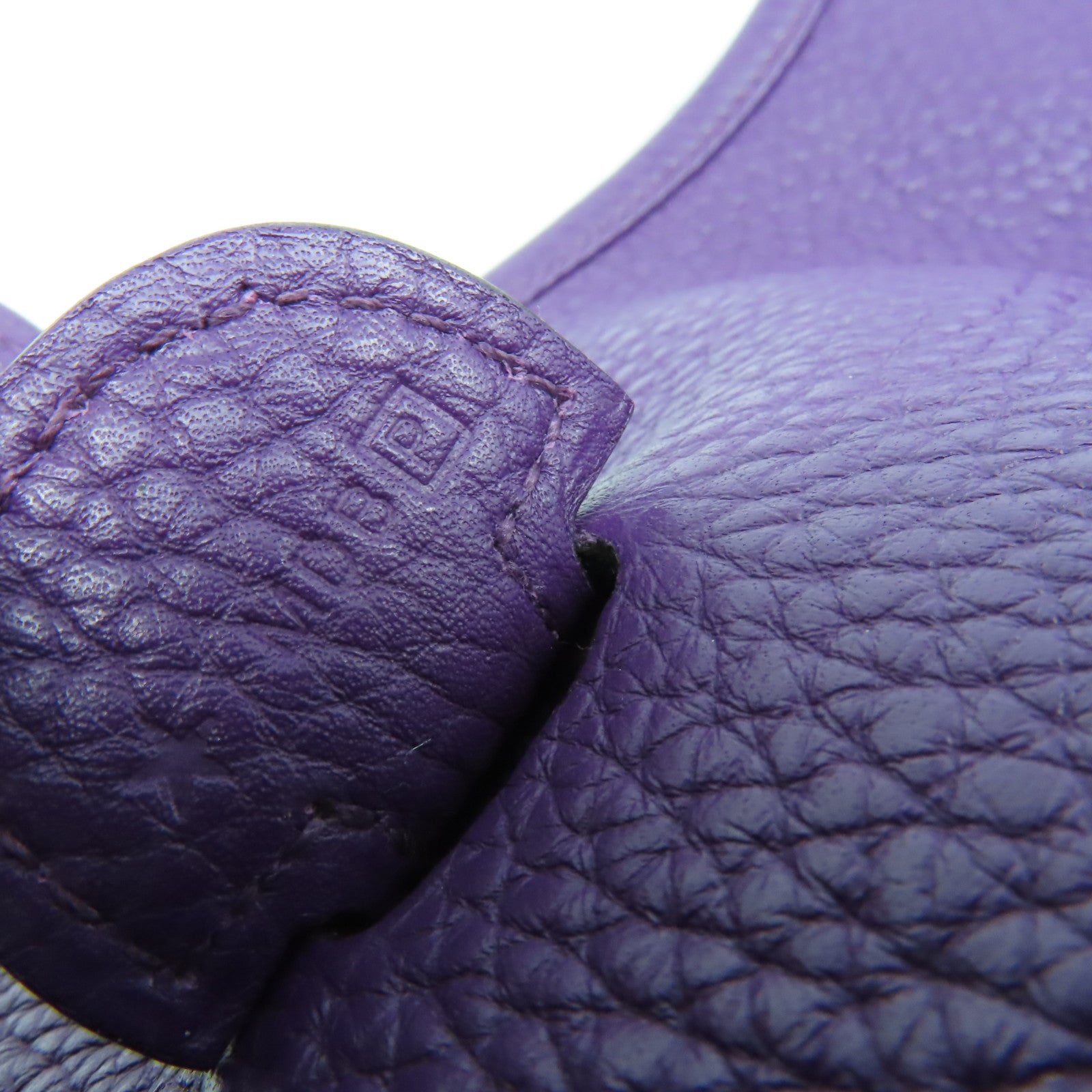 HERMES Clemence皮革Evelyne PM Shoulder Bag銀扣肩背袋Anemone海葵紫色