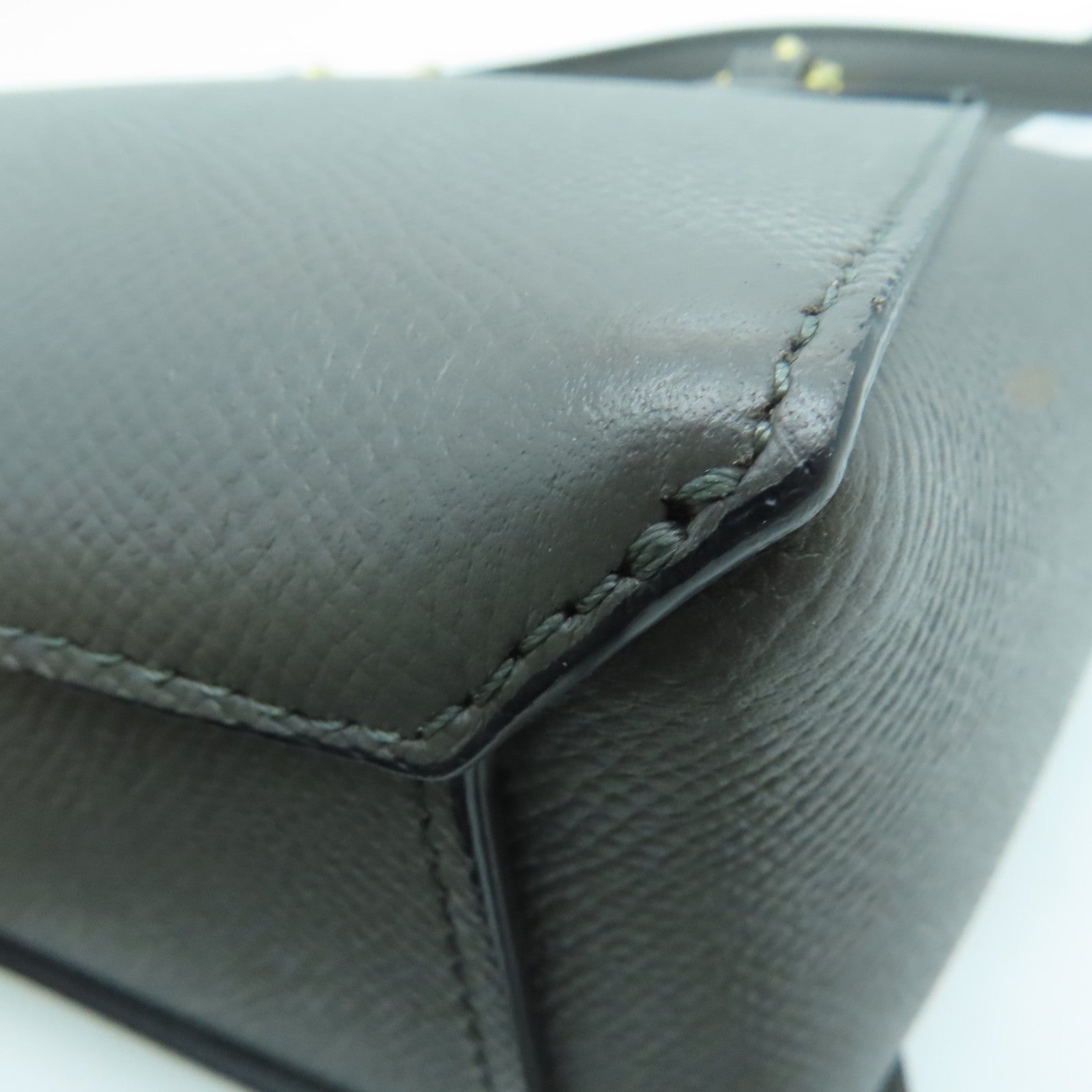 CELINE 牛皮皮革Pico Belt Bag金扣手挽肩背两用袋灰色