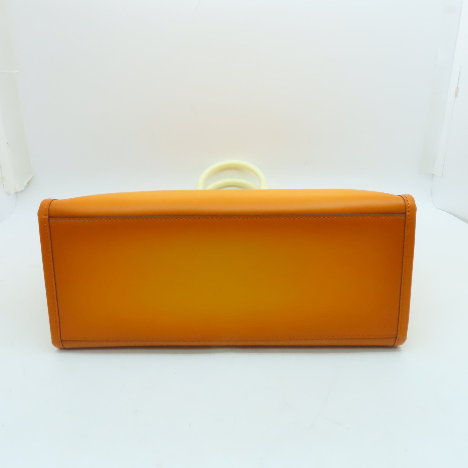 FENDI 牛皮皮革Sunsgine Mudium金扣手挽肩背兩用袋橙色