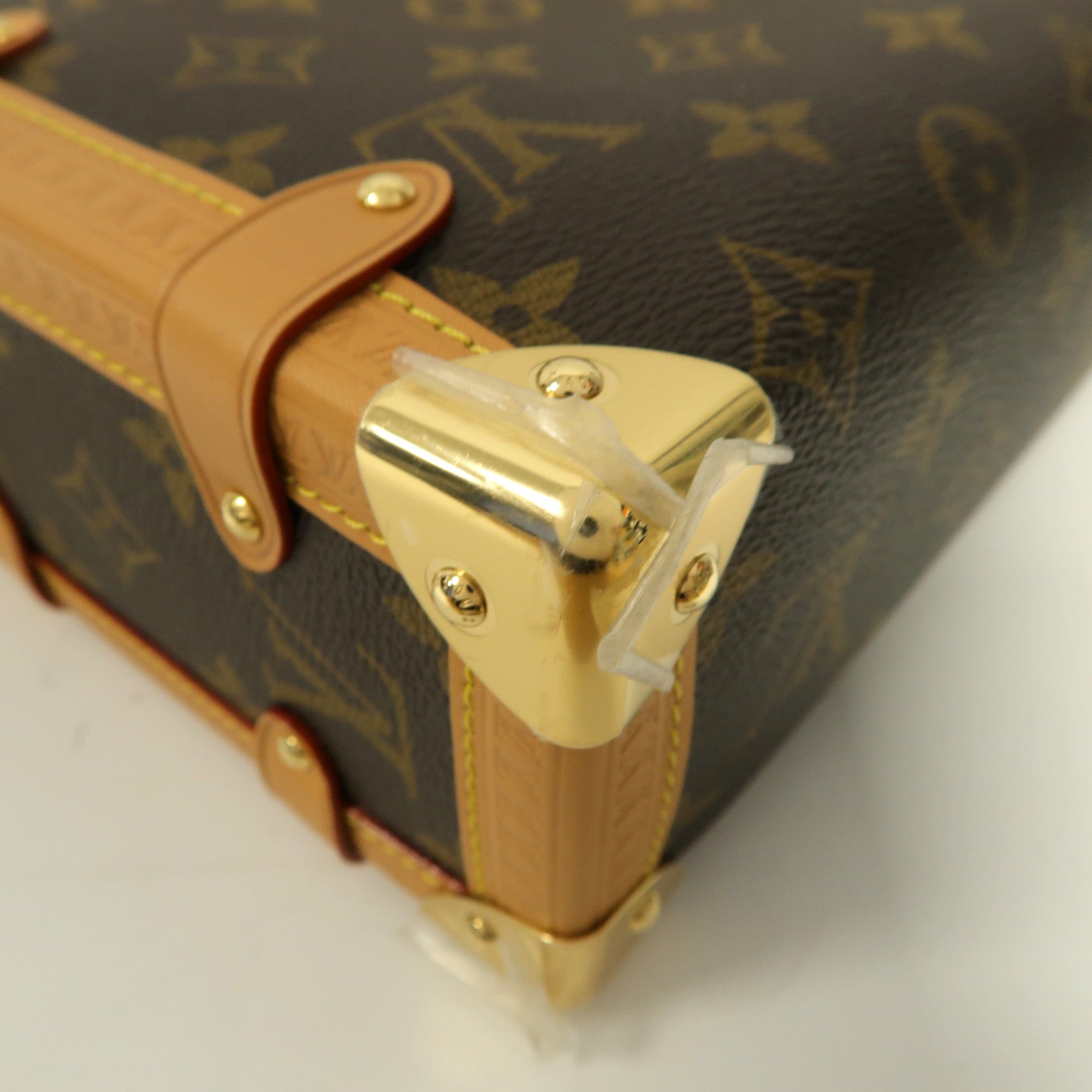 LOUIS VUITTON Monogram Side Trunk MM金扣手挽肩背兩用袋啡色