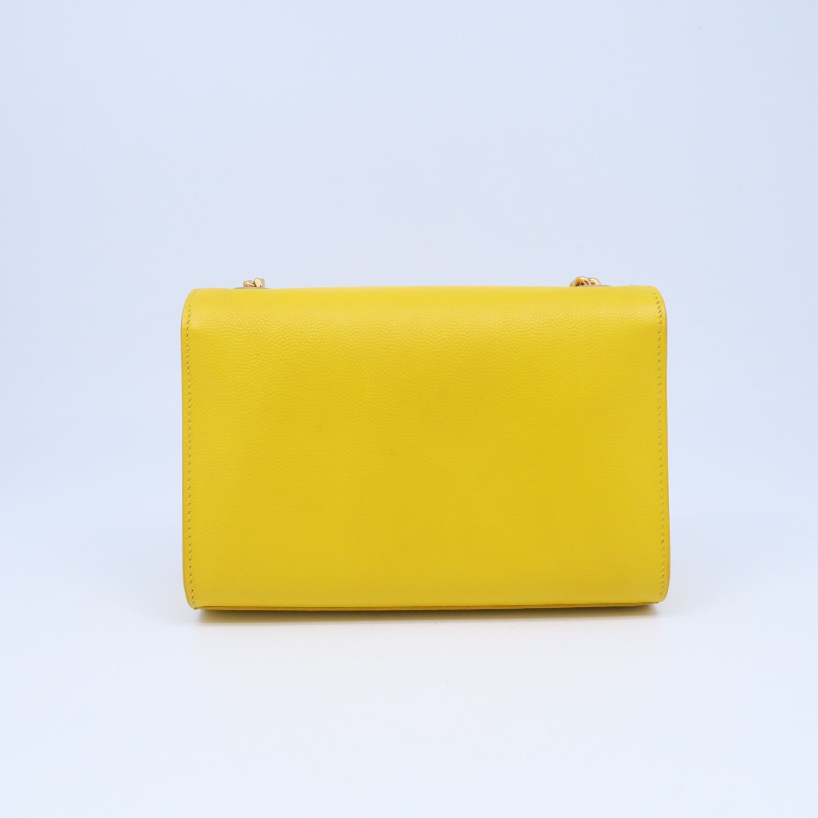 SAINT LAURENT 牛皮皮革Kate Mini Bag金扣鏈帶肩背袋黃色