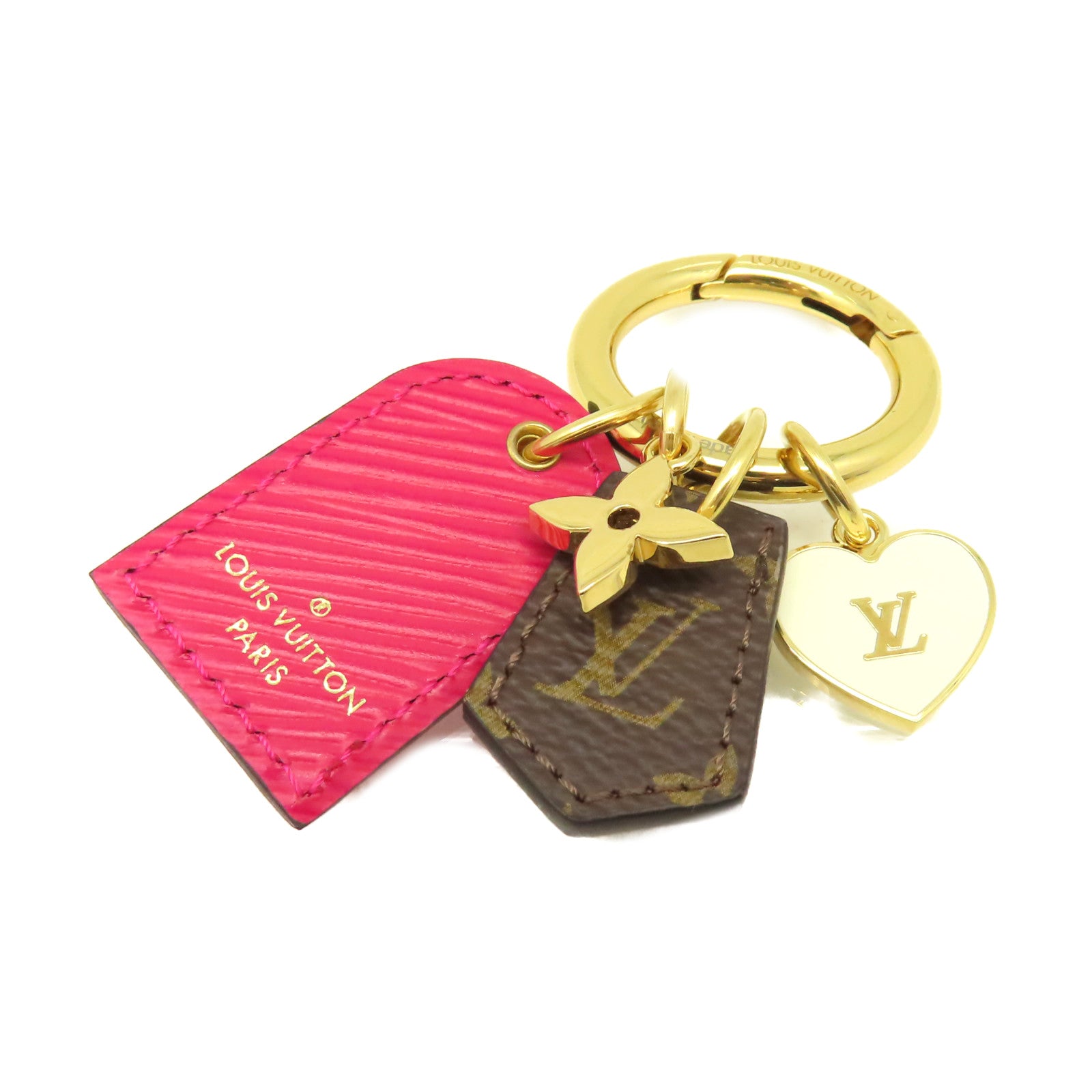 LOUIS VUITTON 金屬/Epi/Monogram Fetish Key Holder掛飾金色/啡色/酒紅色