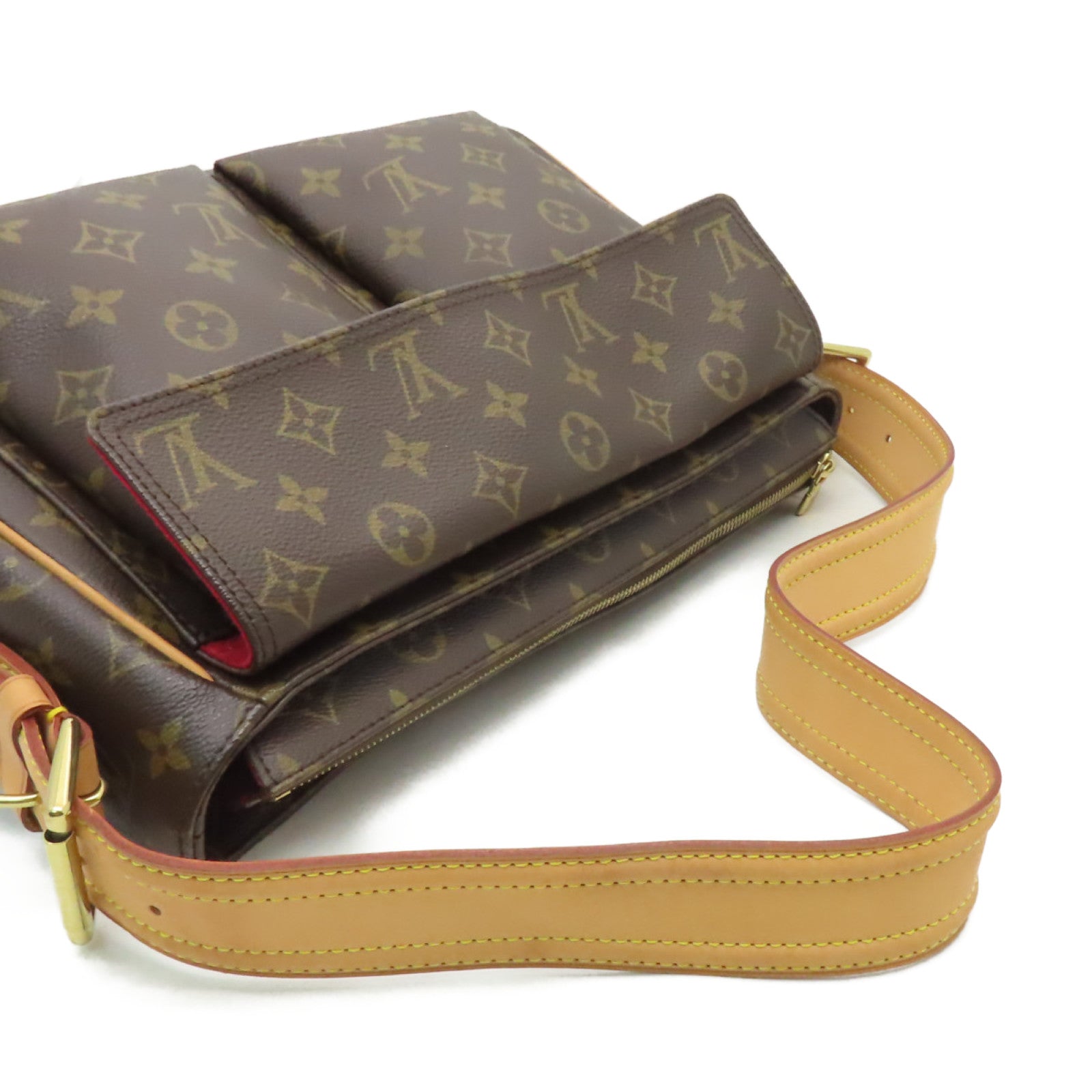 LOUIS VUITTON Monogram Viva Cite GM金扣肩背袋棕色